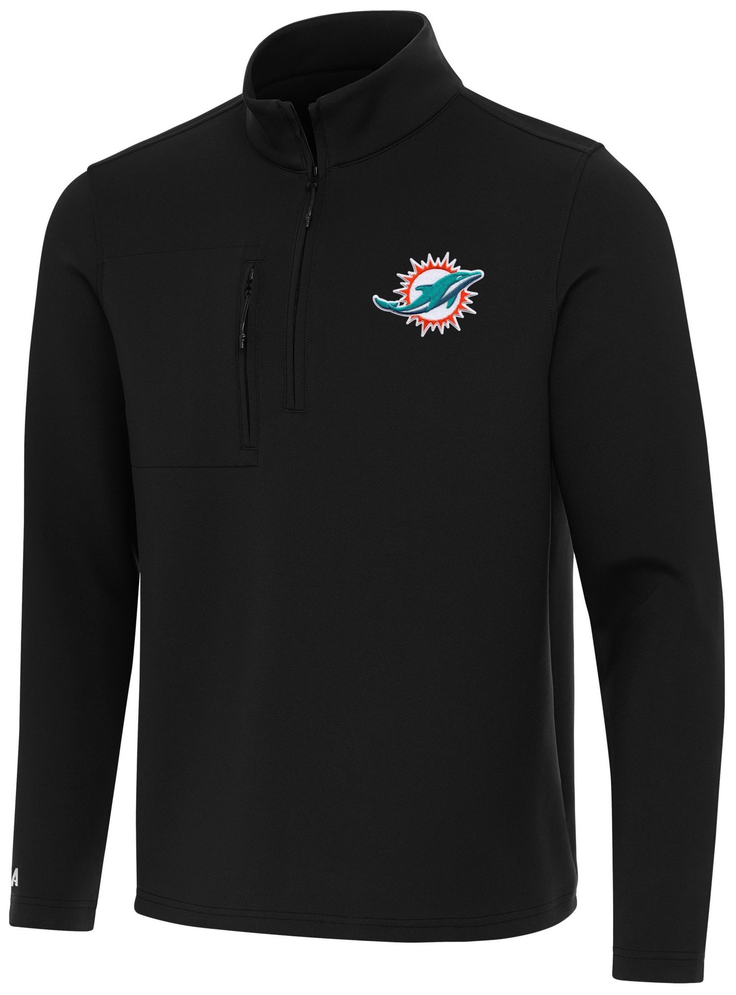 Antigua Men's Miami Dolphins Black Insider Quarter-Zip Shirt product image