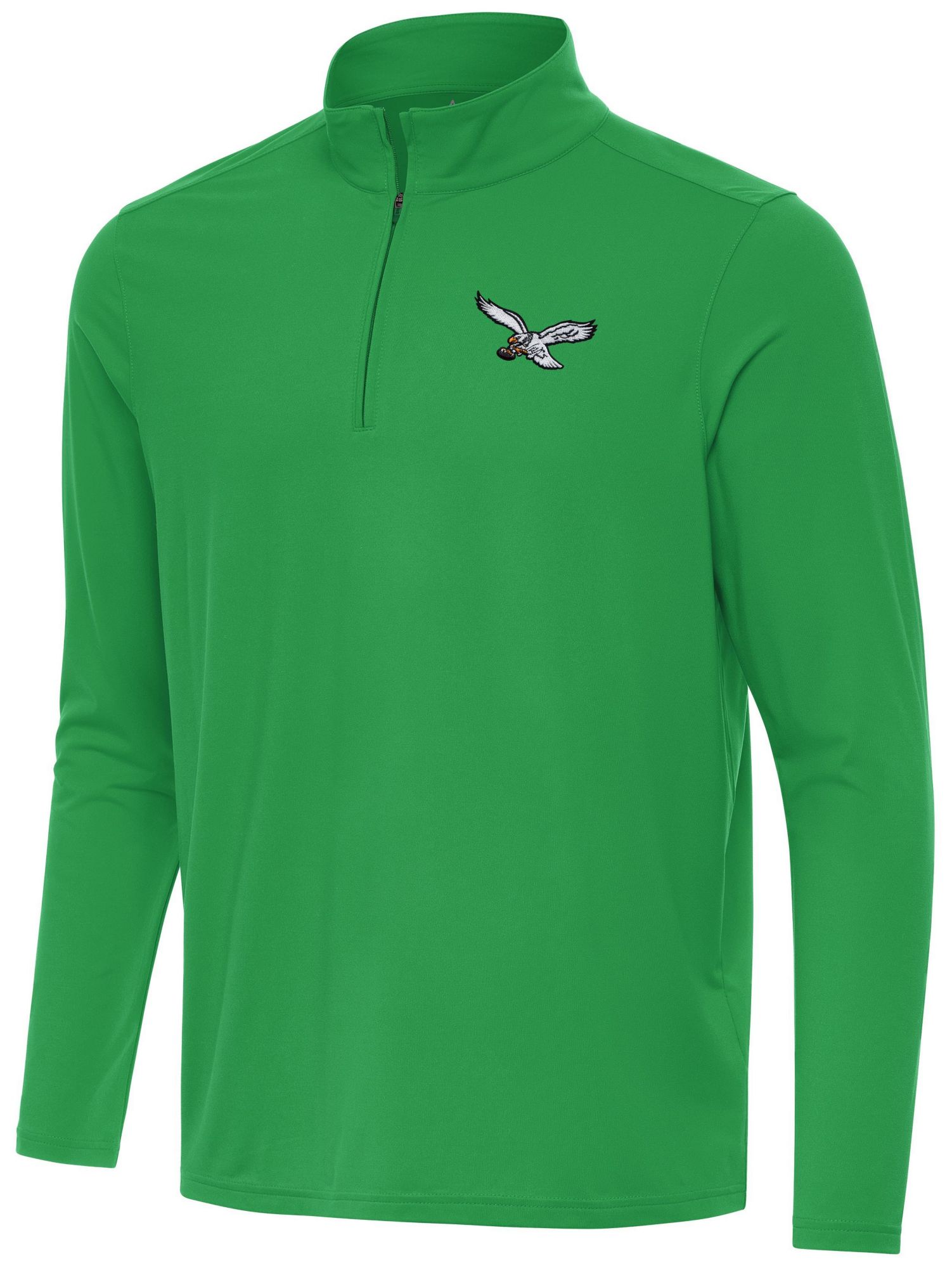 Antigua Men's Philadelphia Eagles Celtic Green Intent Quarter-Zip Shirt product image