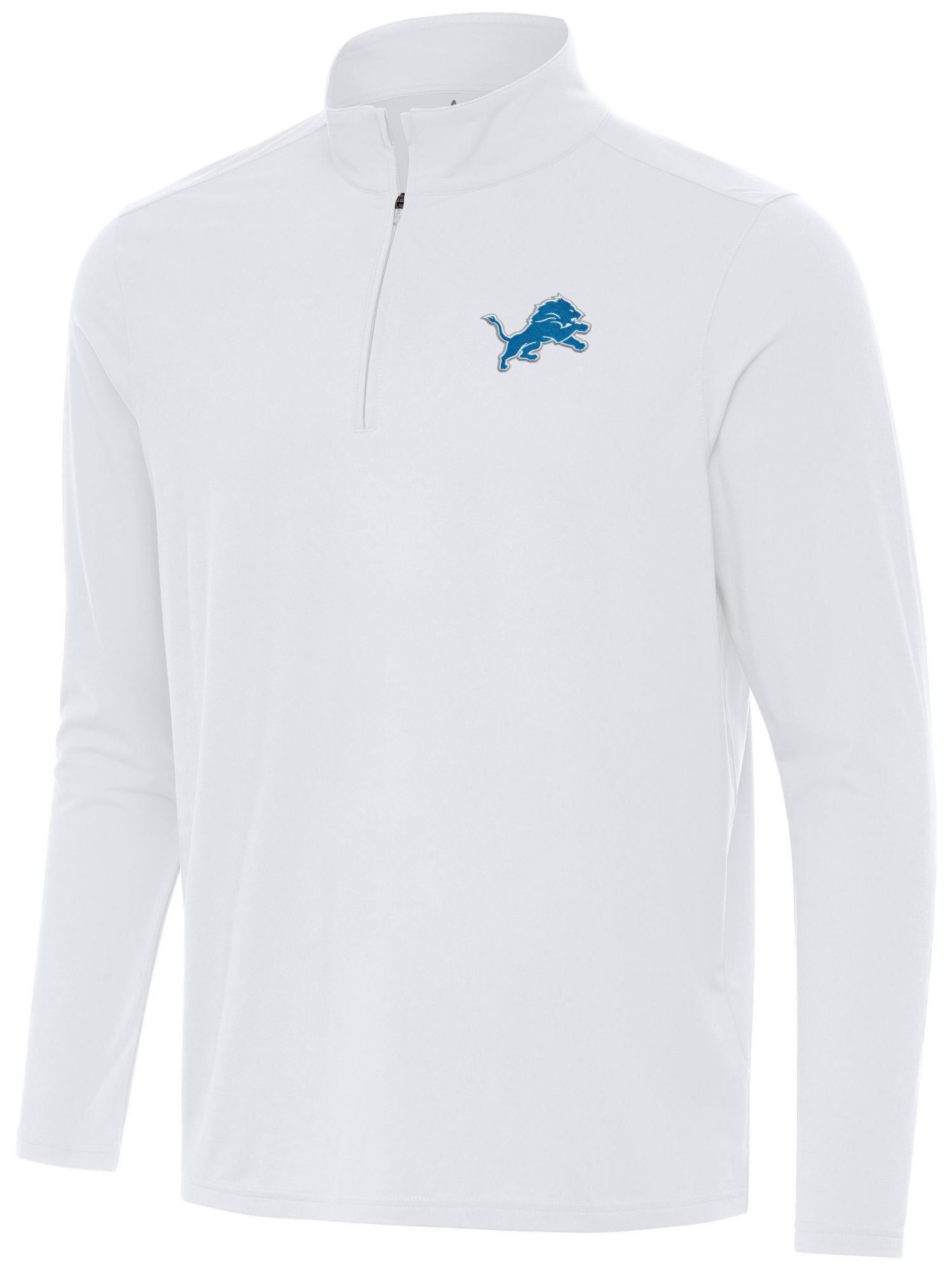 Antigua Men's Detroit Lions Intent White Quarter-Zip Pullover Shirt product image