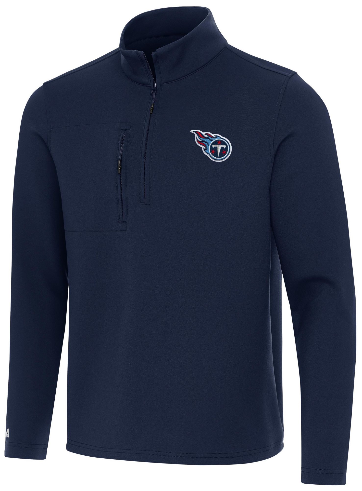 Antigua Men's Tennessee Titans Navy Insider Quarter-Zip Shirt product image