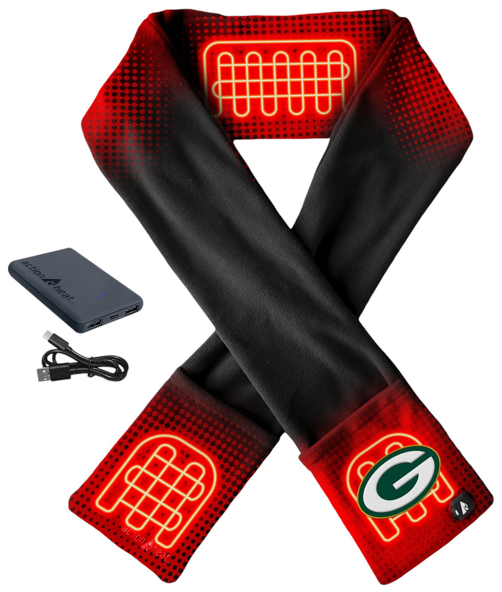 ActionHeat Green Bay Packers 5V Battery Heated Scarf product image