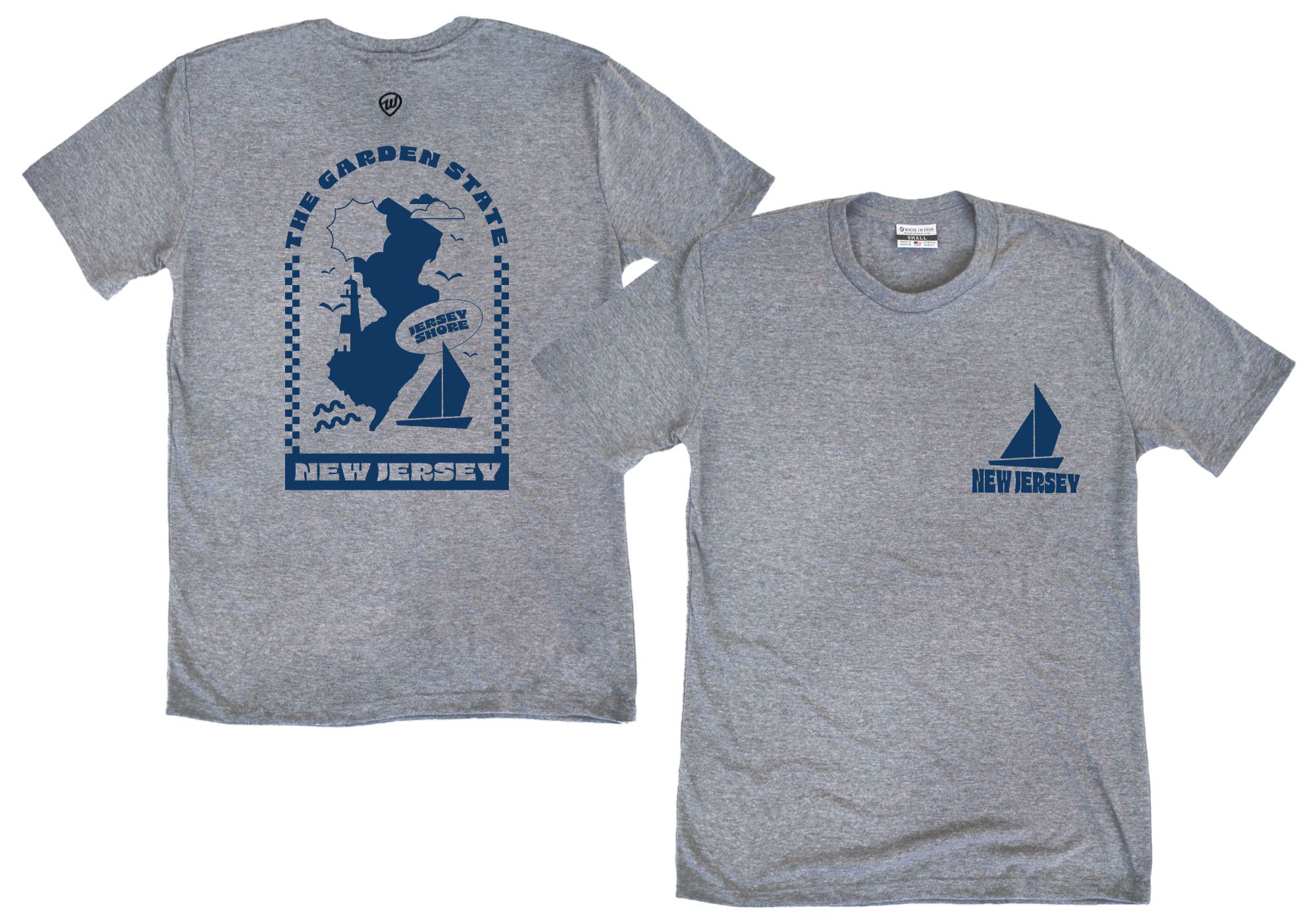 Where I'm From Adult New Jersey Sail Gray T-Shirt product image