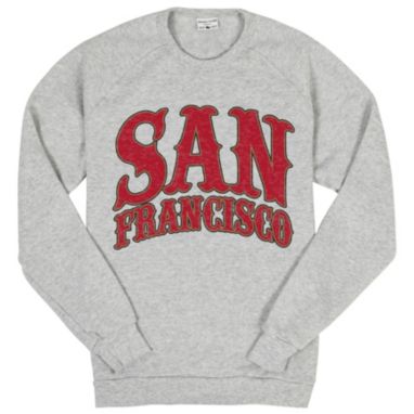 sorry, Where I'm From Adult San Francisco Script White Fleece Crewneck Sweater is currently out of stock
