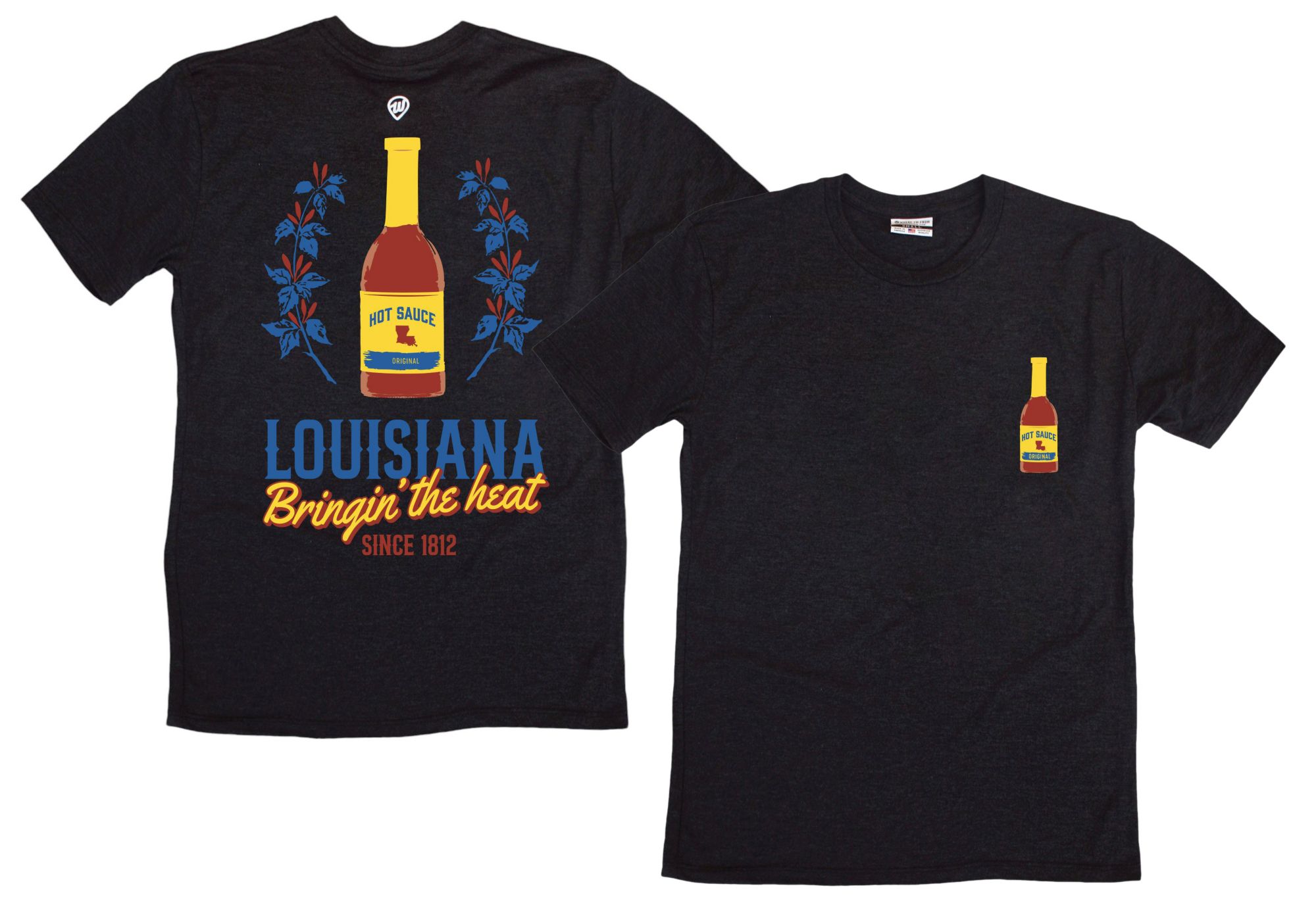 Where I'm From Adult Louisiana Hot Sauce 2 Sided T-Shirt product image