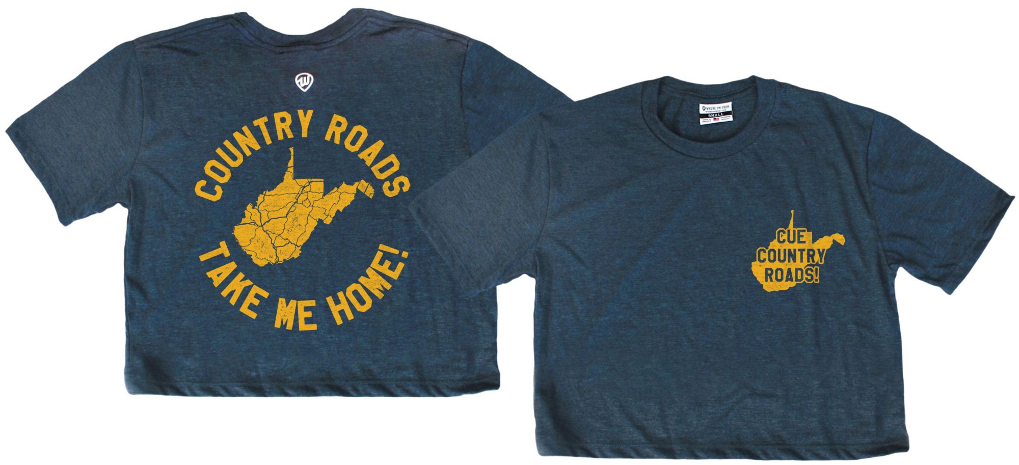 Where I'm From Women's West Virginia Navy Country Roads Cropped T-Shirt product image