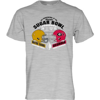 sorry, Blue 84 Adult 2024-25 CFP Quarterfinal Georgia Bulldogs/Notre Dame Fighting Irish Dueling Helmet T-Shirt is currently out of stock