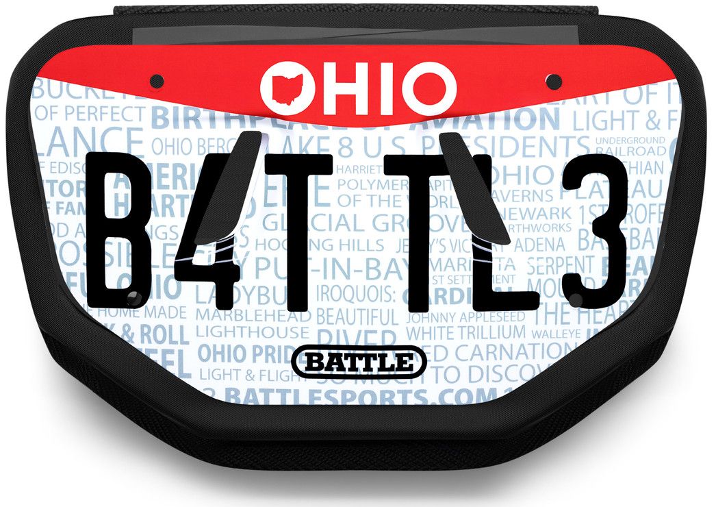 Battle Adult Ohio License Plate Chrome Football Back Plate product image