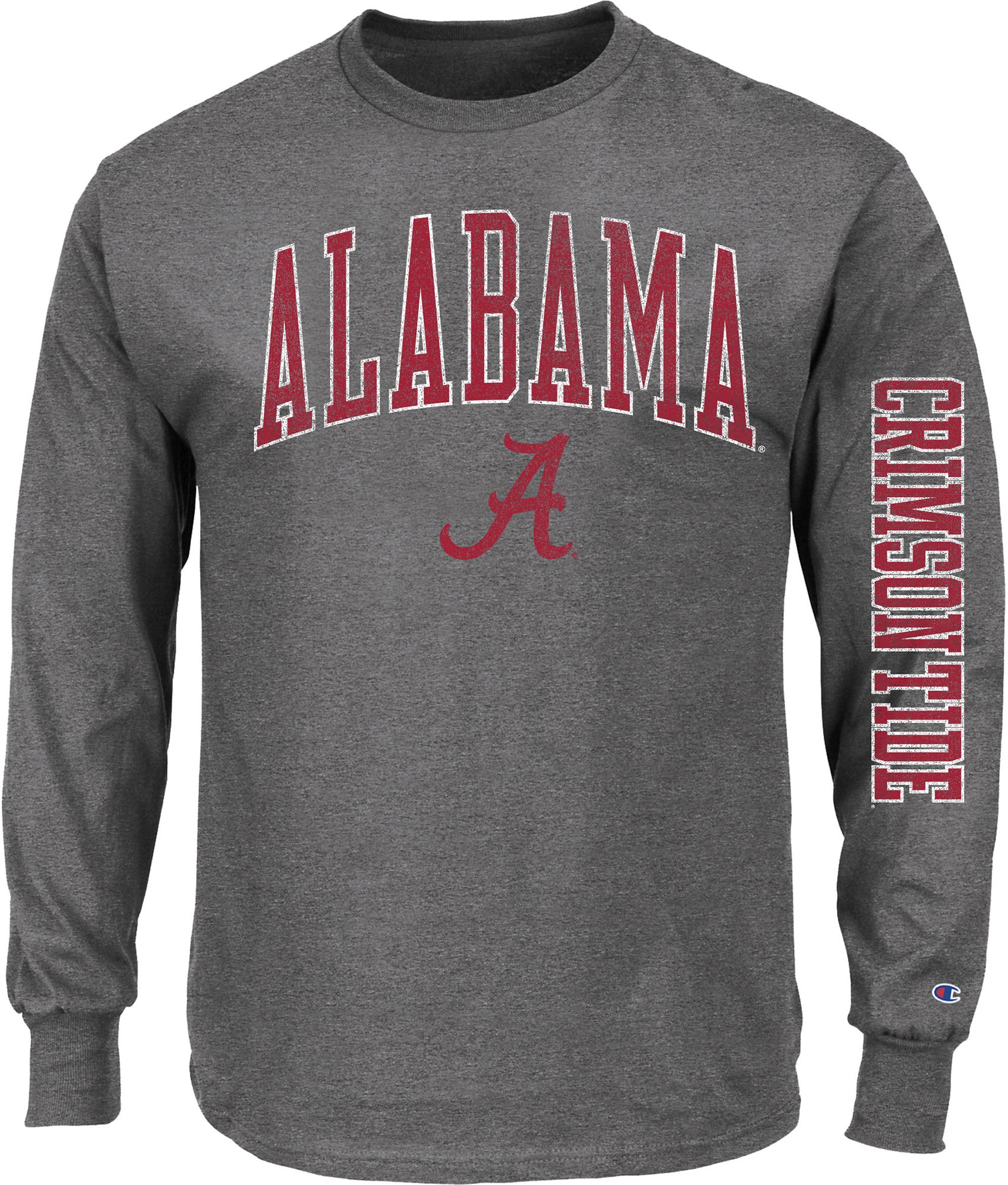Champion Men's Alabama Crimson Tide Heather Grey Big & Tall 2 Hit Long Sleeve T-Shirt product image