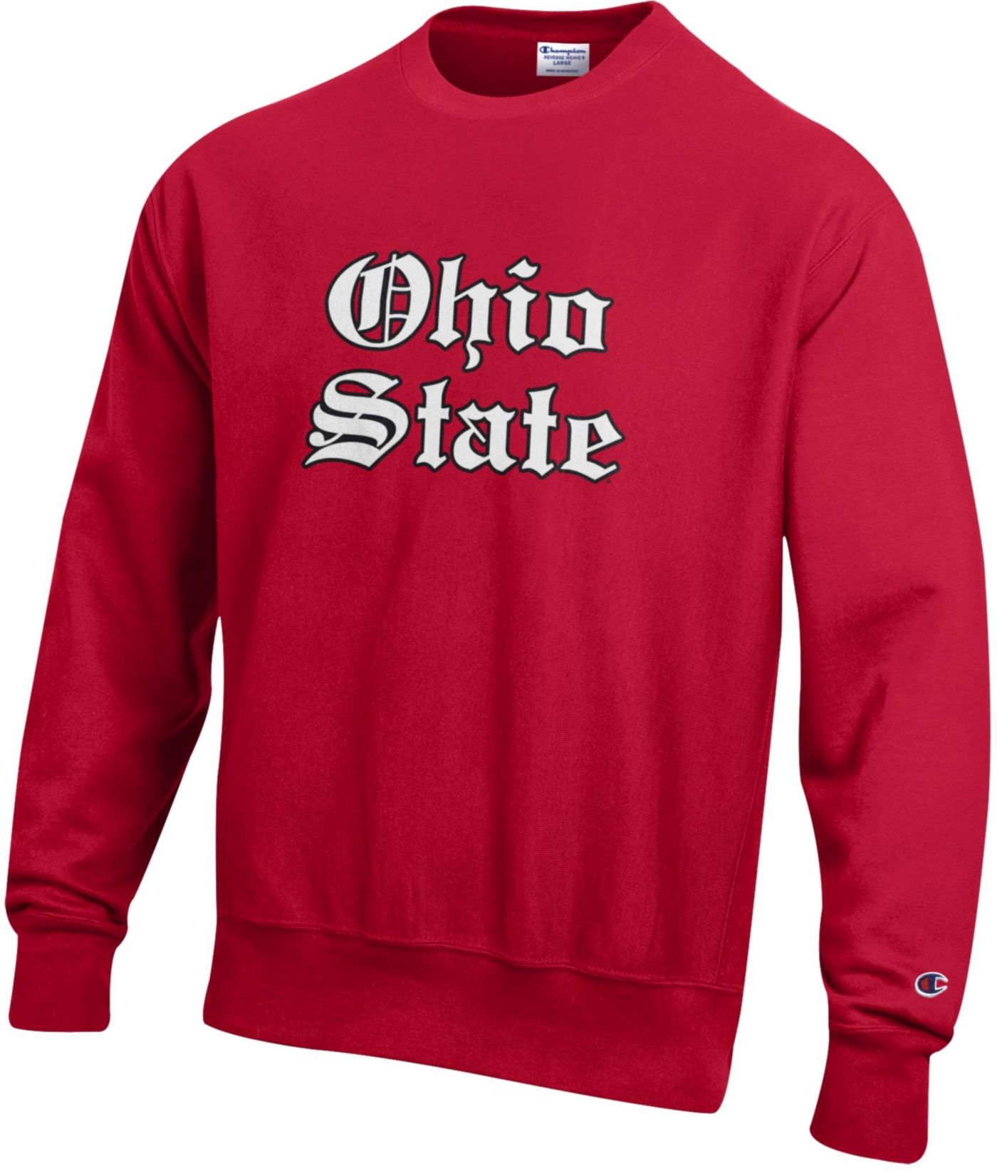 Champion Men s Ohio State Buckeyes Red Reverse Weave Crew Pullover Sweatshirt XL