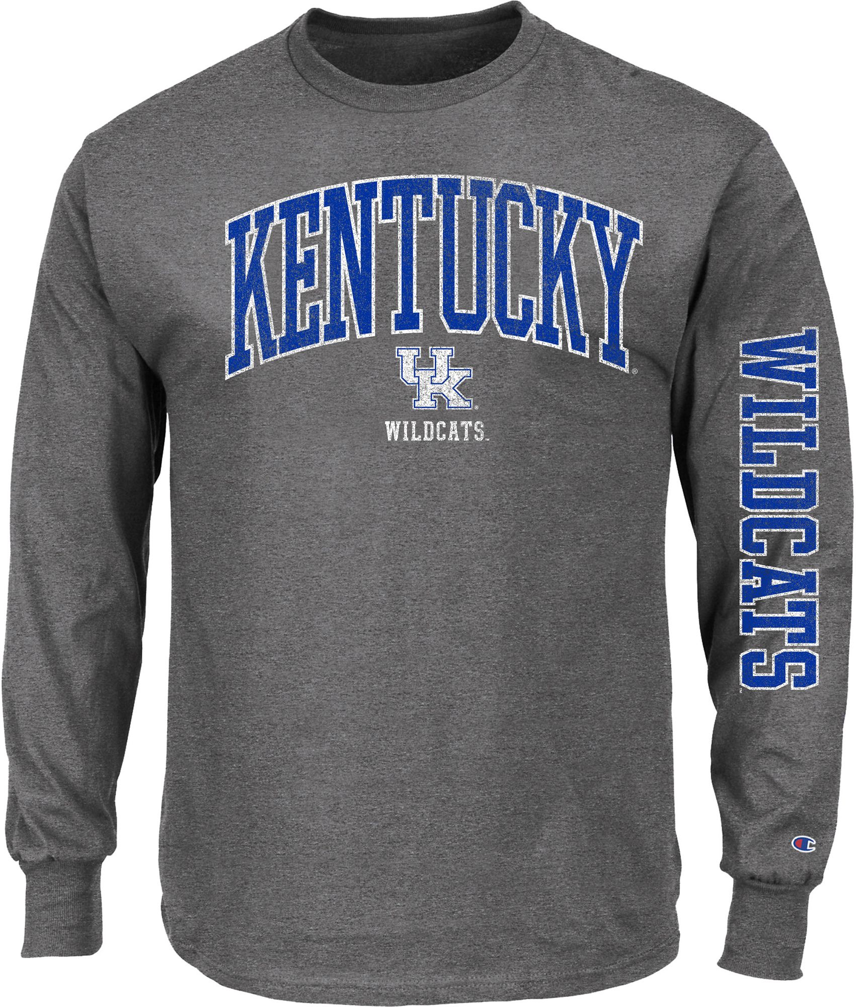 Champion Men's Kentucky Wildcats Heather Grey Big & Tall 2 Hit Long Sleeve T-Shirt product image
