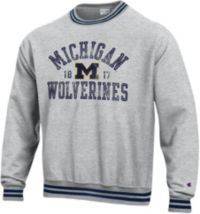 Champion Men's Michigan Wolverines Grey Reverse Weave Yarn Dye