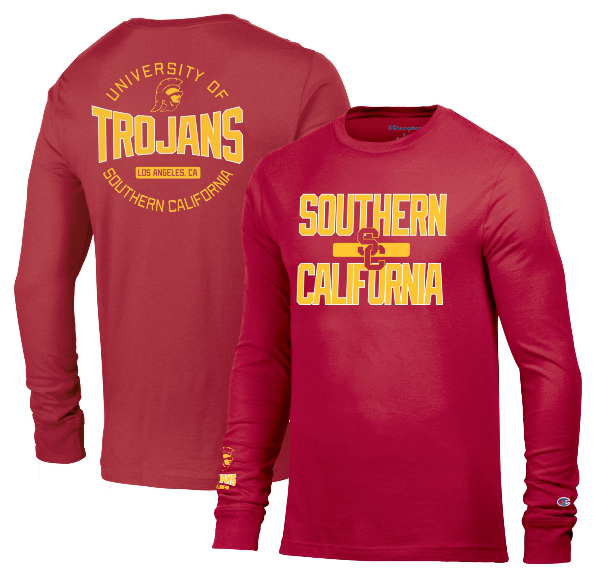 Champion Men's USC Trojans Red Long Sleeve T-Shirt product image