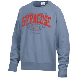 Champion Men s Syracuse Orange Pale Blue Garment Dyed Reverse Weave Crew Pullover Crew Sweatshirt XL