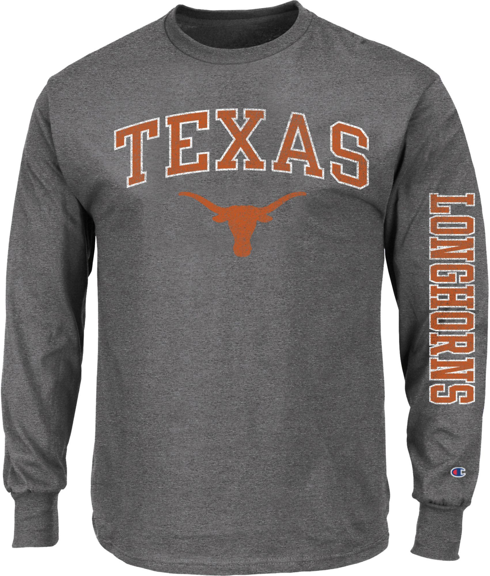 Champion Men's Big & Tall Texas Longhorns Charcoal Long Sleeve T-Shirt product image