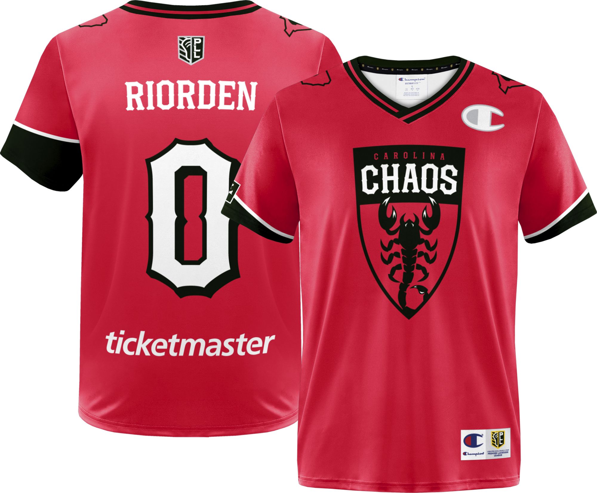 Champion Adult Carolina Chaos Blaze Riorden #0 Red Replica Jersey product image
