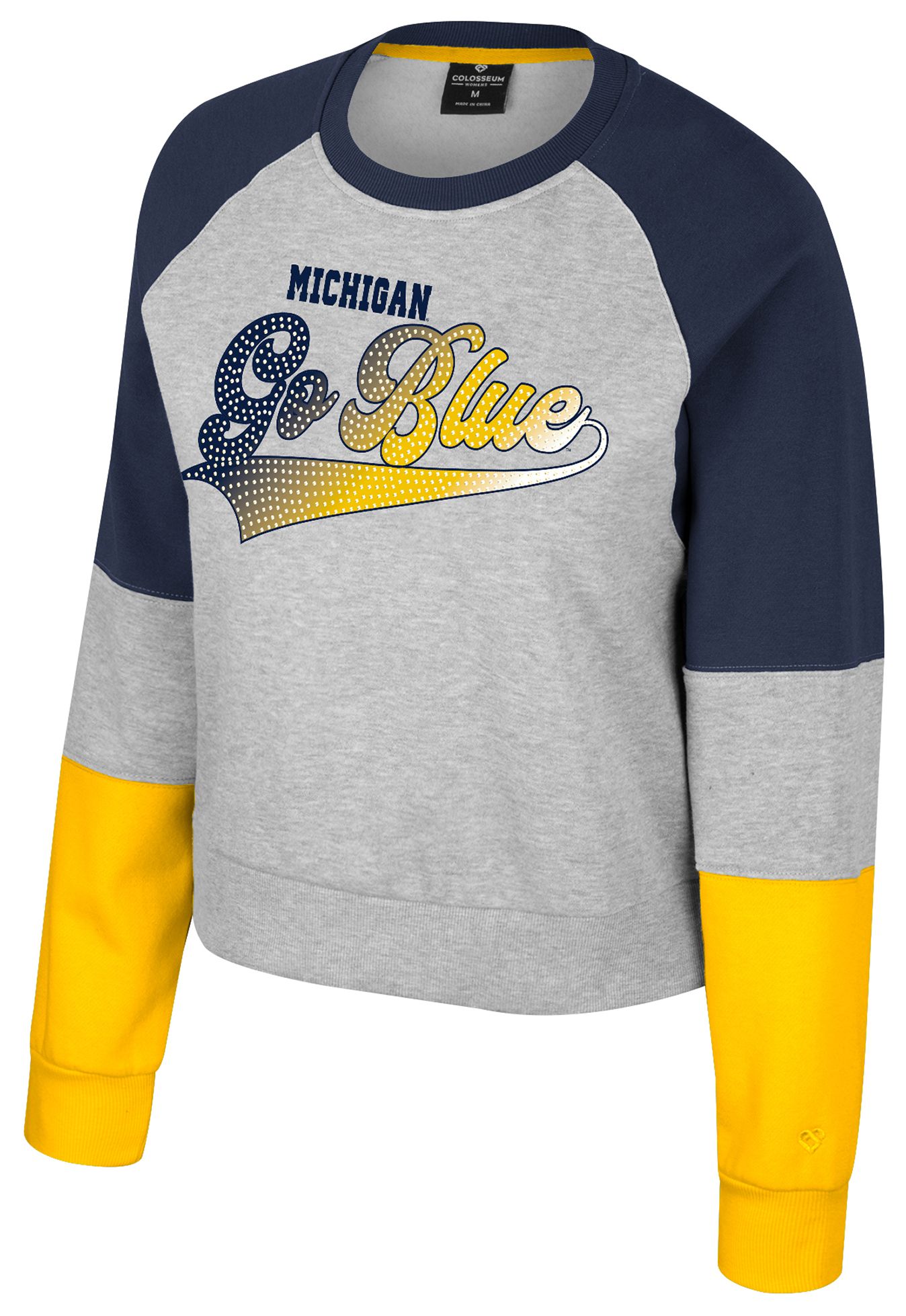 Colosseum Girls' Michigan Wolverines Heather Grey Katinka Pullover Hoodie product image
