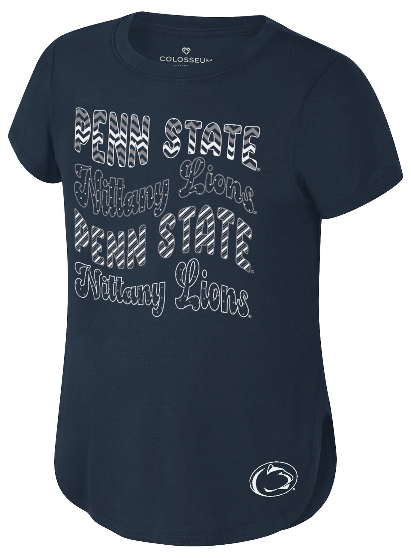 Colosseum Girls' Penn State Nittany Lions Navy Rogan T-Shirt product image