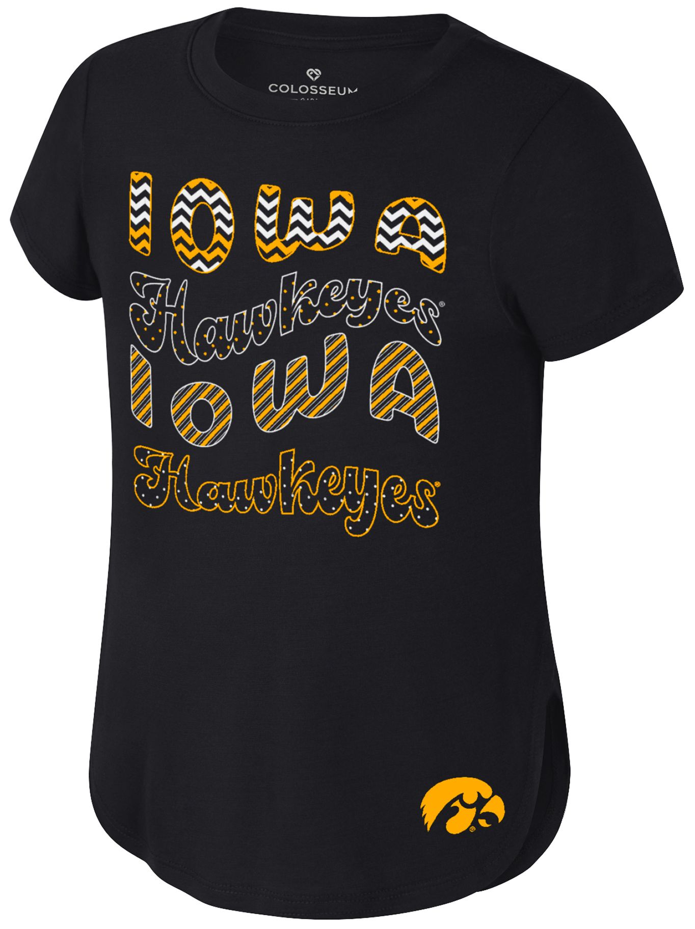 Colosseum Girls' Iowa Hawkeyes Black Rogan T-Shirt product image