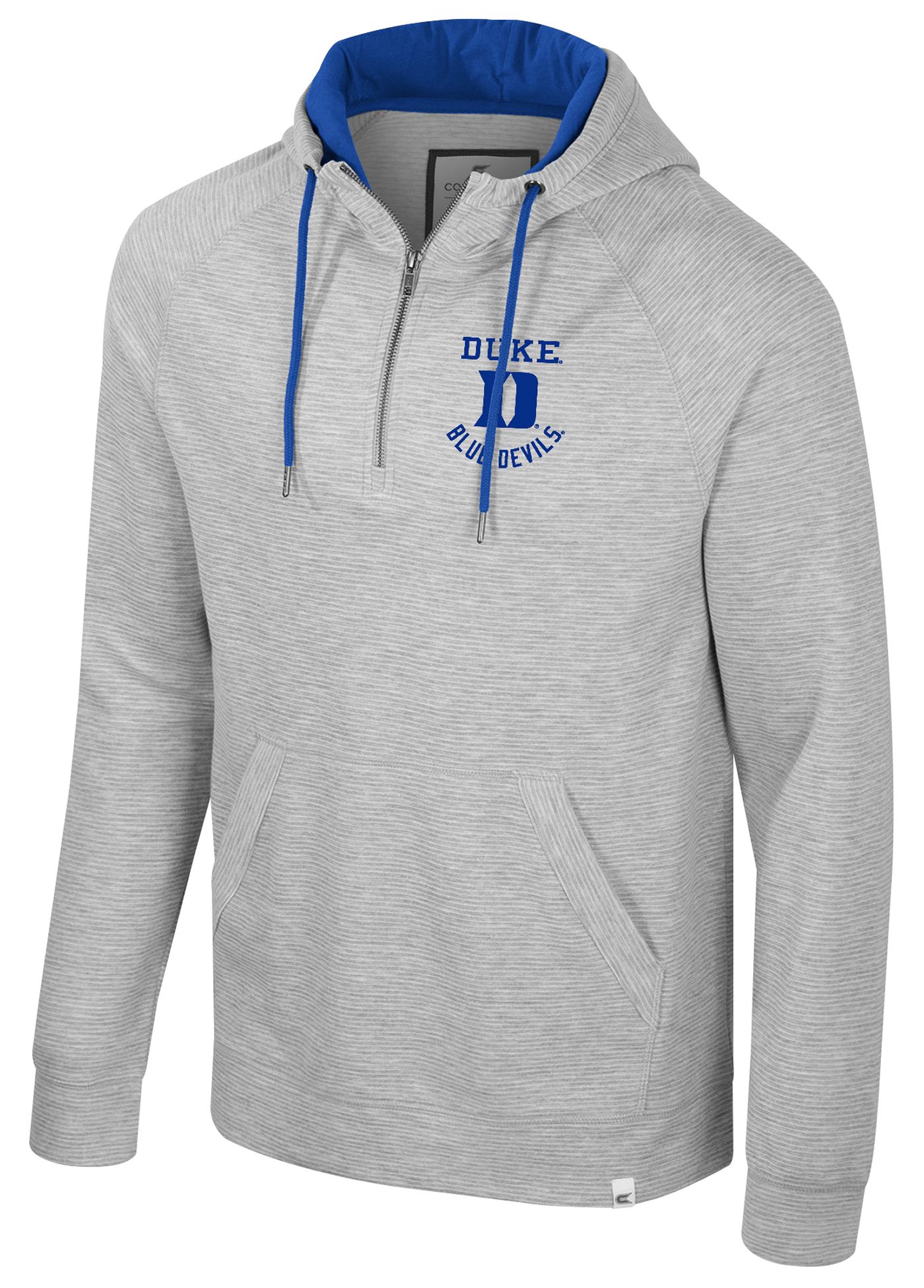 Colosseum Men s Duke Blue Devils Heather Grey Quilted Quarter Zip Hoodie Dick s Sporting Goods