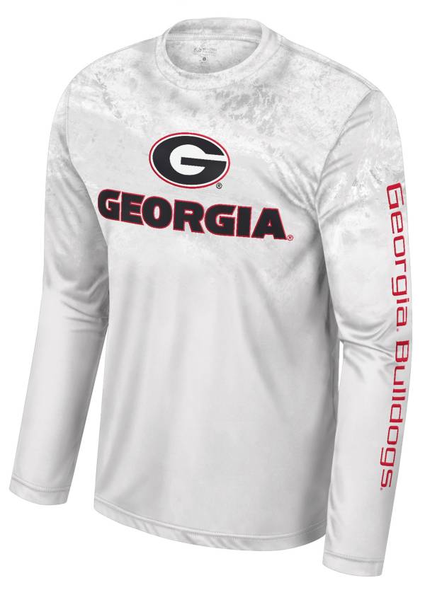Colosseum Men's Georgia Bulldogs Charcoal Realtree Erie Performance Long Sleeve T-Shirt, Large, Gray