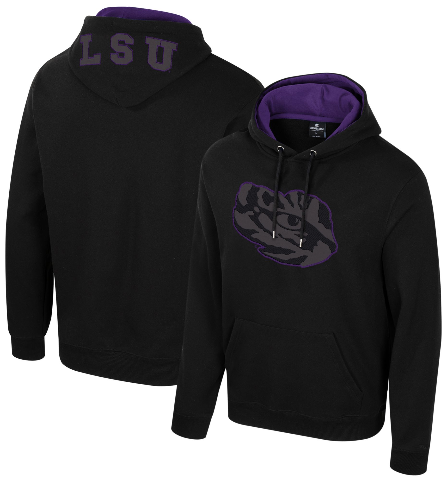 Colosseum Men's LSU Tigers Black Bioelectric Fleece Hoodie product image