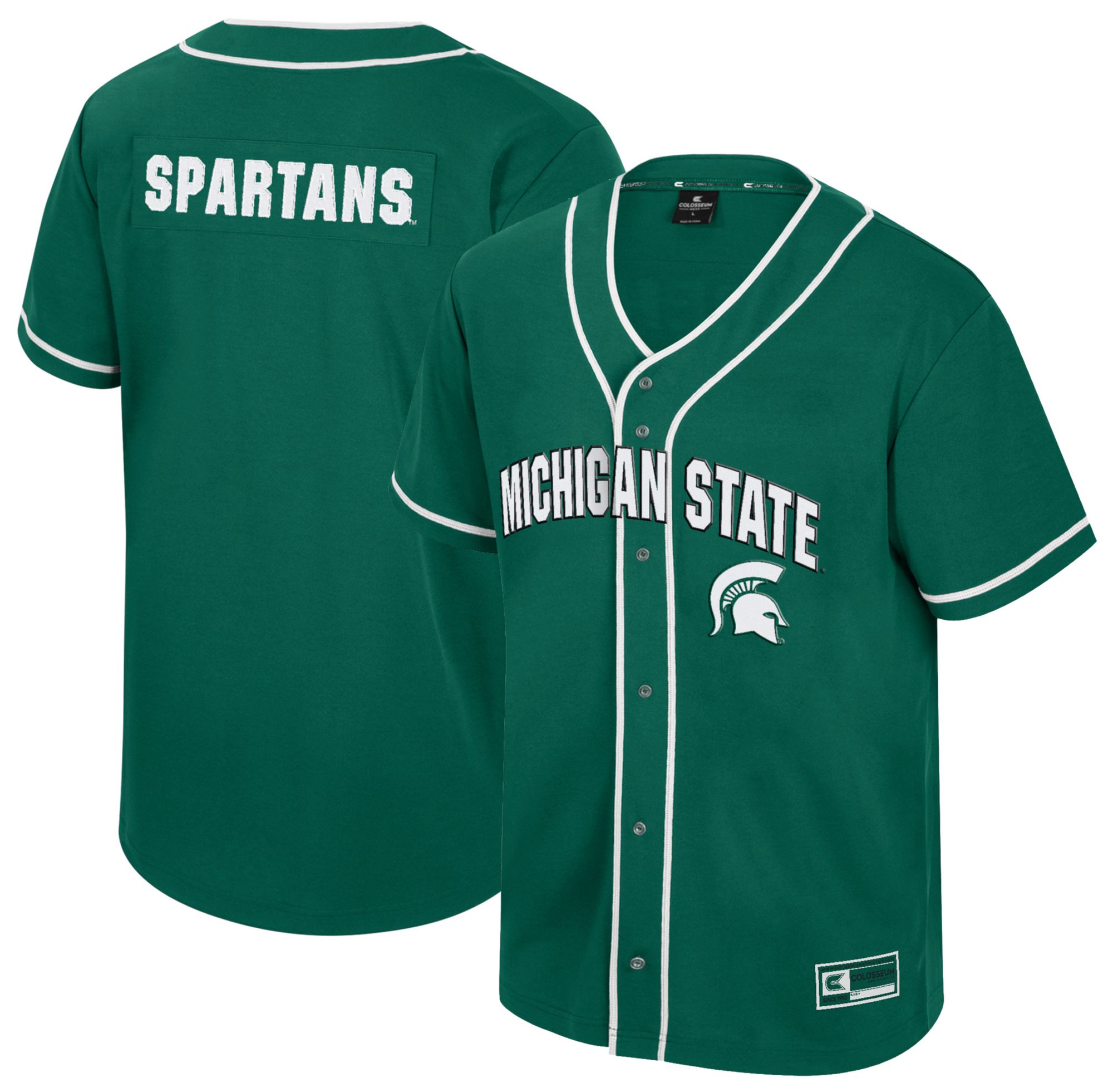 Colosseum Men's Michigan State Spartans Green Replica Baseball Jersey product image