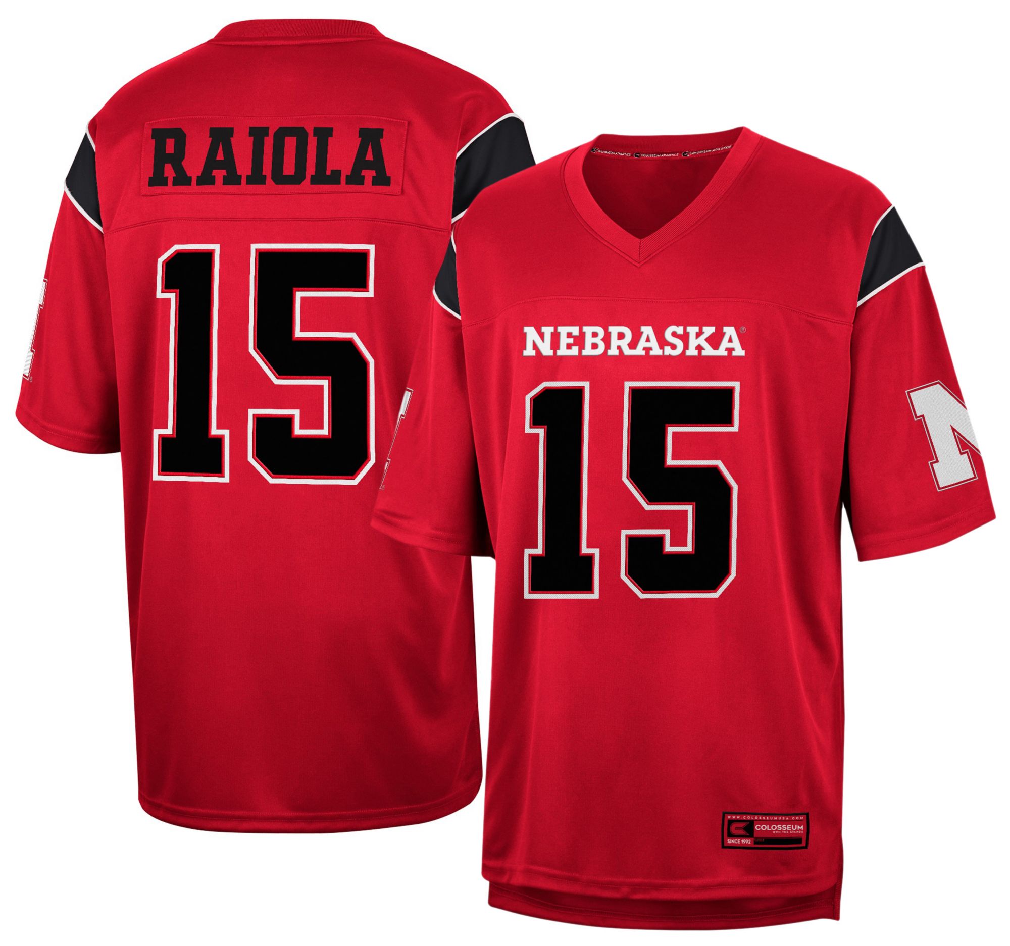 Colosseum Men's Nebraska Cornhuskers Dylan Raiola #15 Red Football Jersey product image