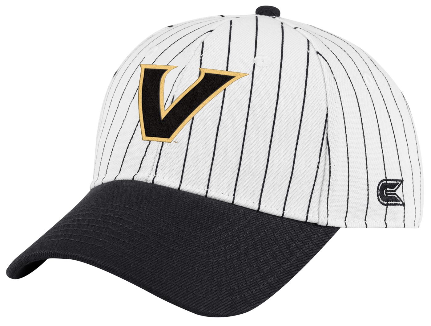 Colosseum Men s Vanderbilt Commodores Black Pin Stripe Adjustable Baseball Hat