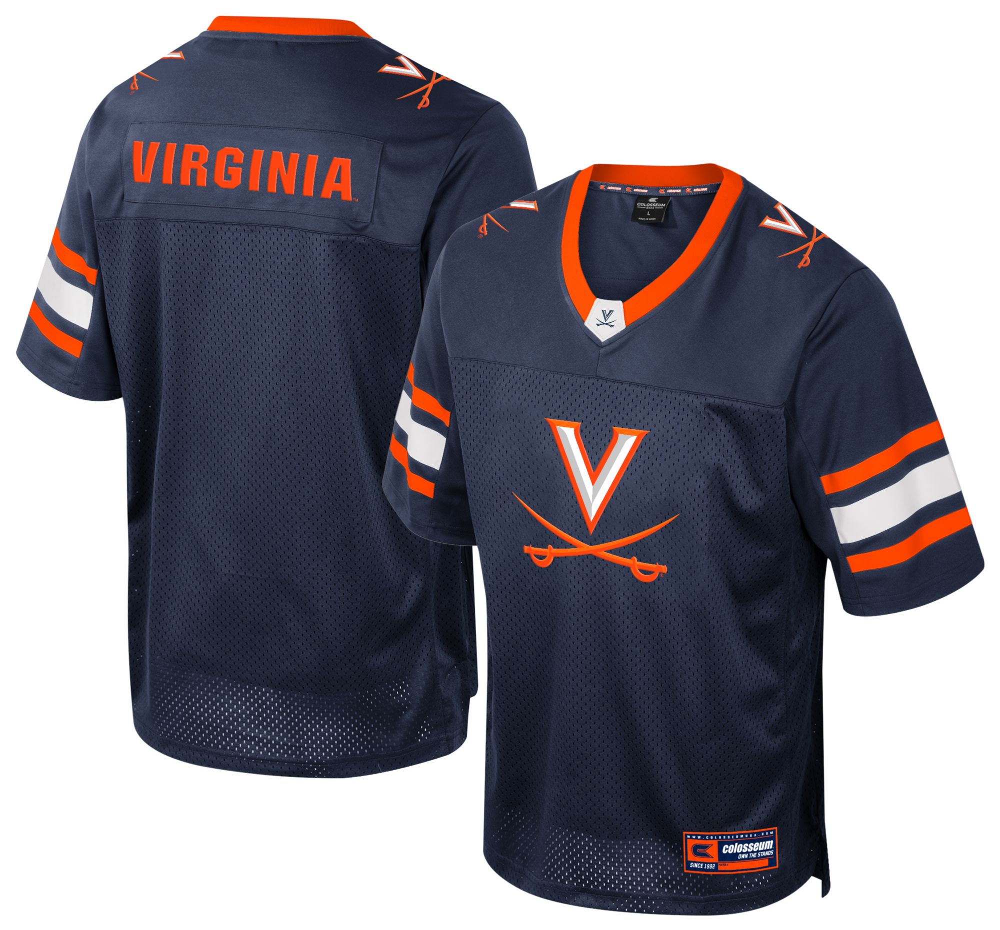 Colosseum Men's Virginia Cavaliers Navy Field Time Football Jersey product image