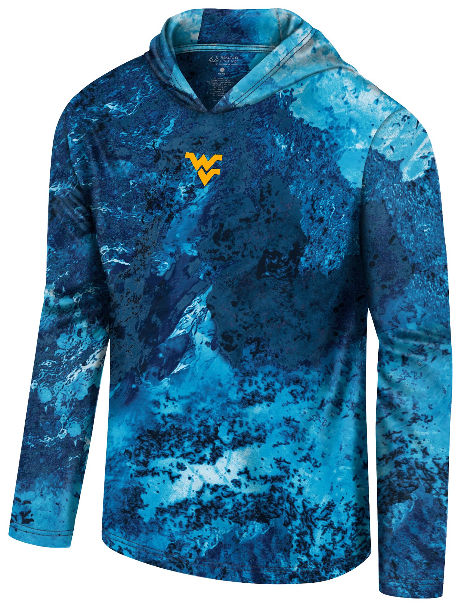 Colosseum Men's West Virginia Mountaineers Dark Blue Roscoe Long Sleeve Hoodie T-Shirt product image