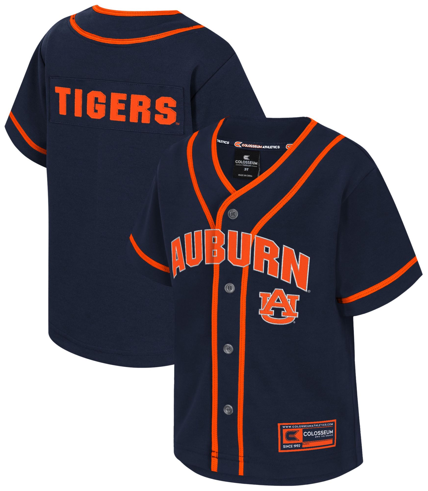 Colosseum Toddler Auburn Tigers NAVY Baseball Jersey product image