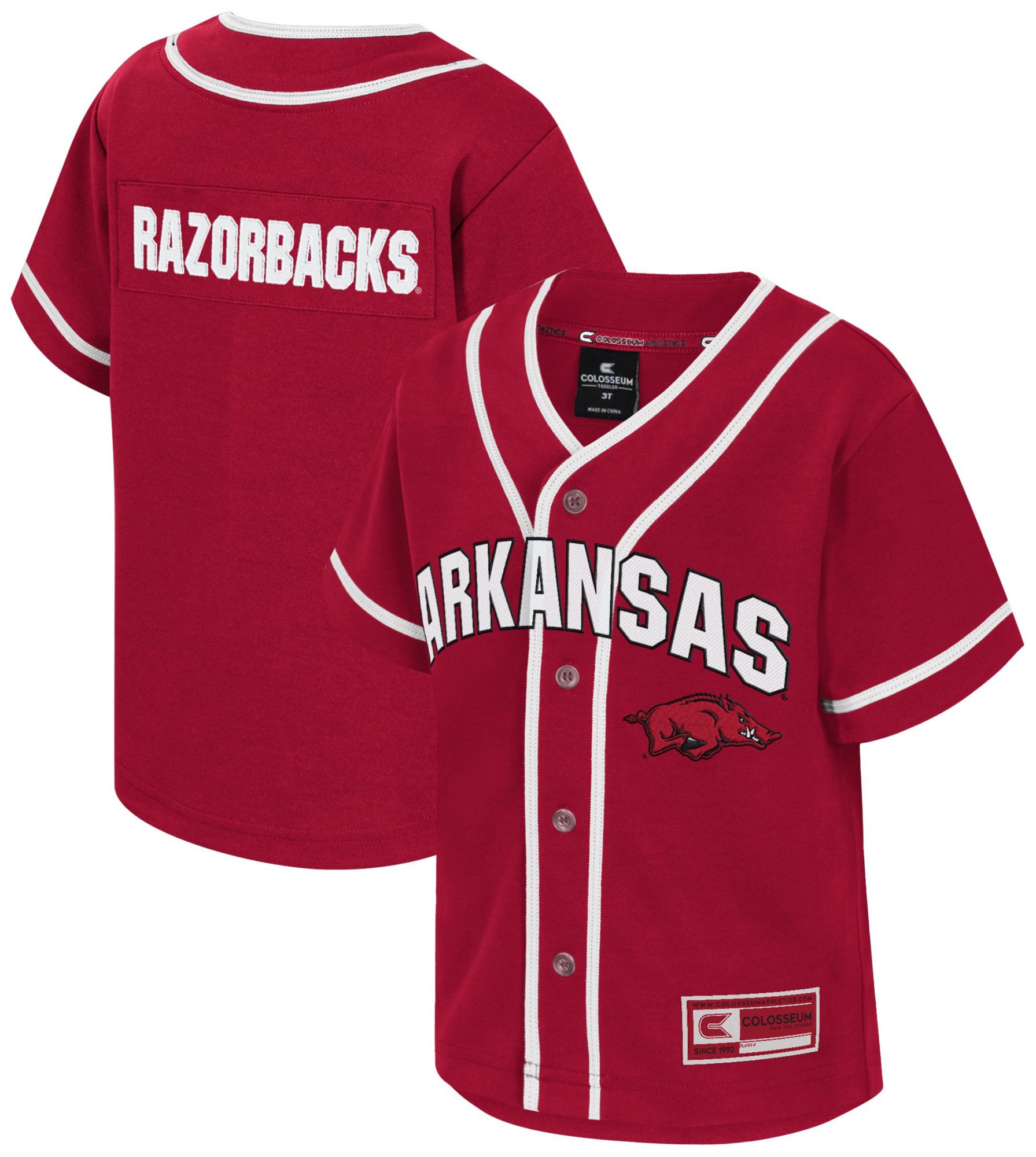 Colosseum Toddler Arkansas Razorbacks Cardinal Baseball Jersey product image