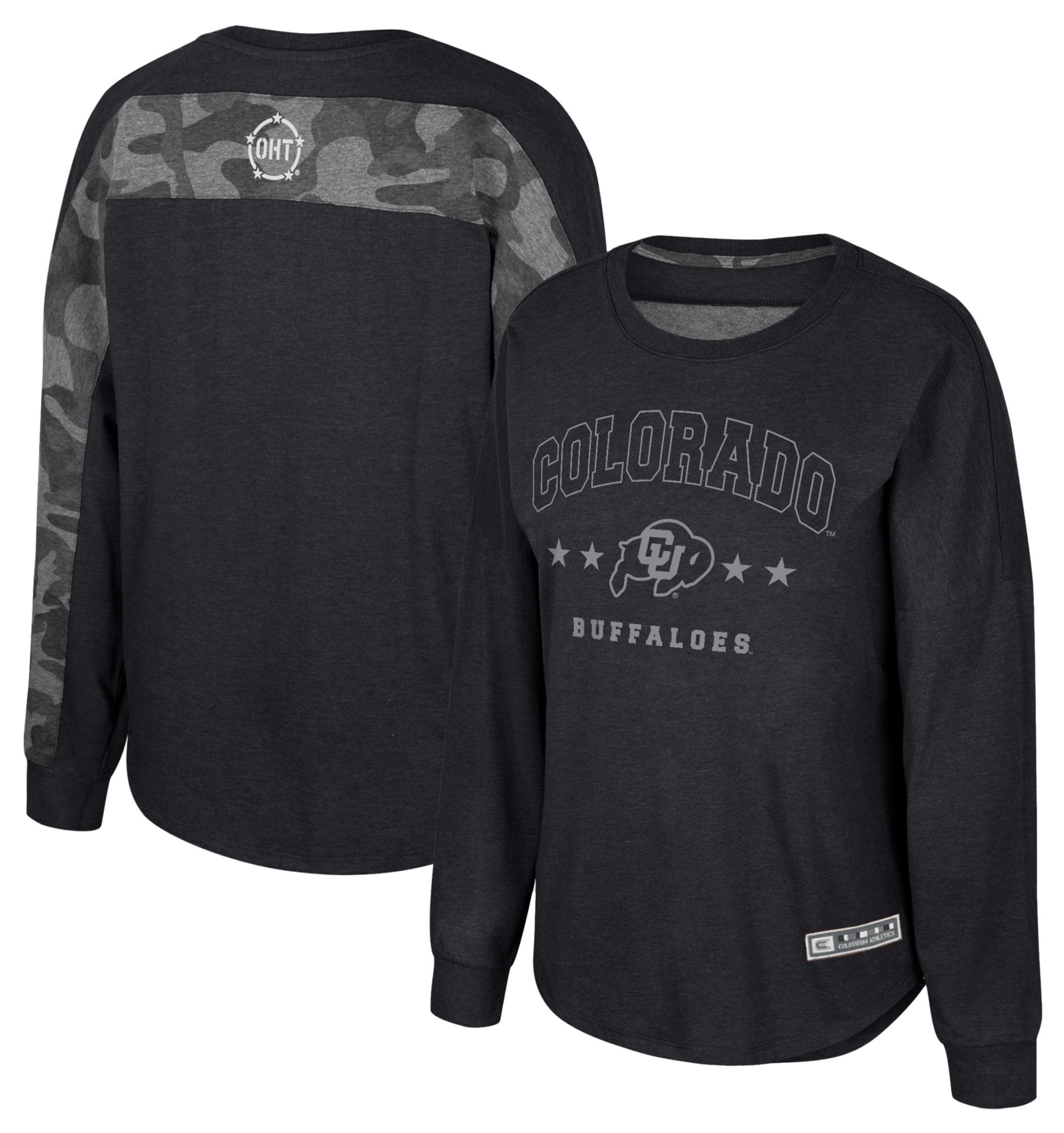 Colosseum Women's Colorado Buffaloes Black Oorah Long sleeve Dolman T-Shirt product image