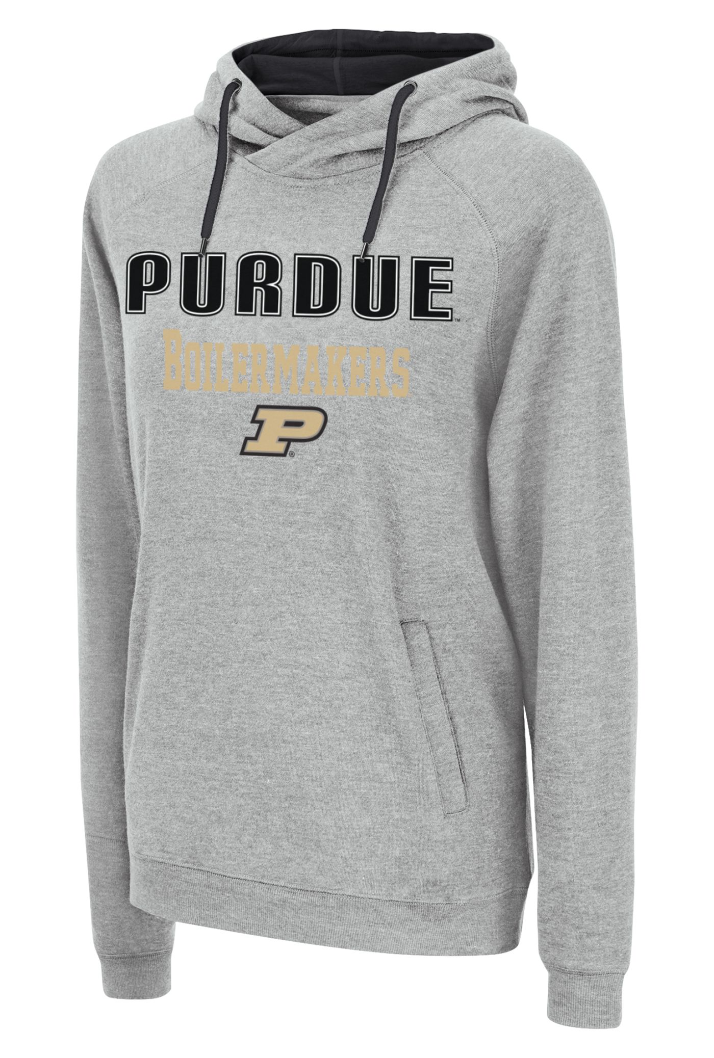 Colosseum Women s Purdue Boilermakers Heather Grey Pullover Hoodie Medium Gray