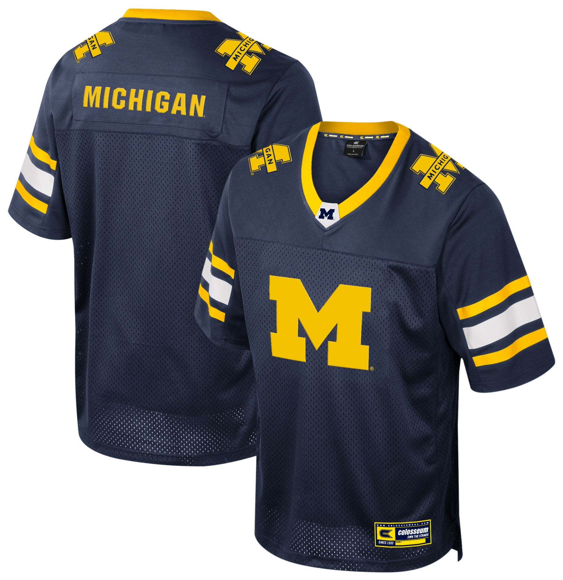 Colosseum Youth Michigan Wolverines Navy Field Time Football Jersey