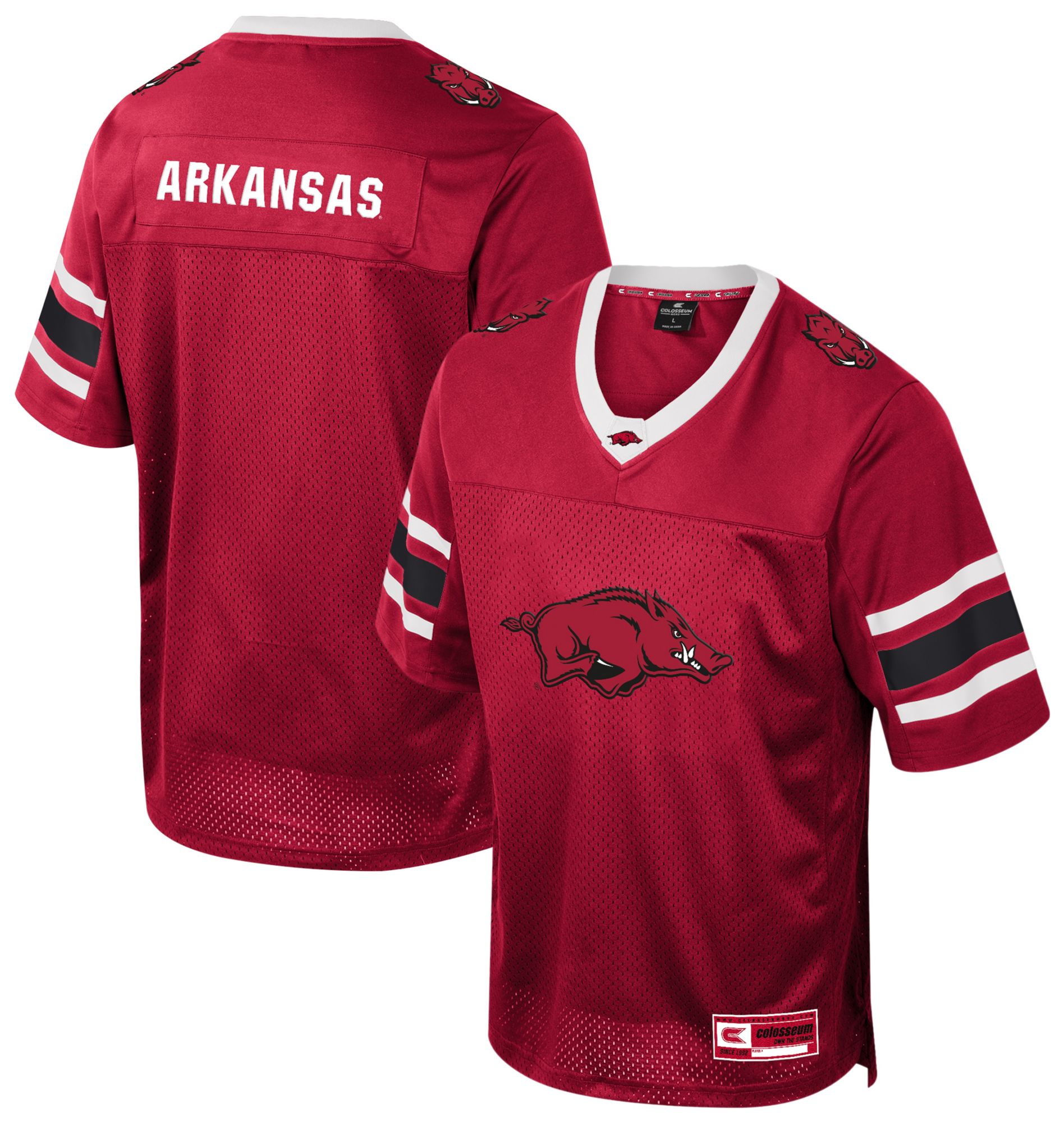Colosseum Youth Arkansas Razorbacks Cardinal Field Time Football Jersey product image
