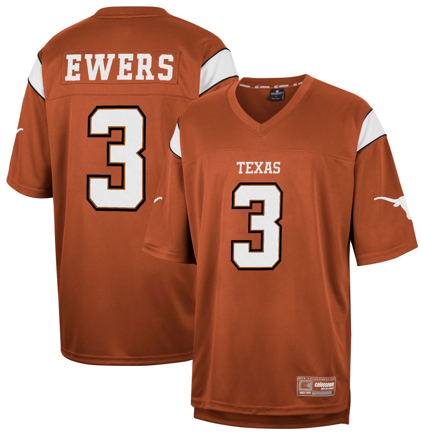 Colosseum Youth Texas Longhorns Quinn Ewers 3 Grey Football Jersey Dick s Sporting Goods