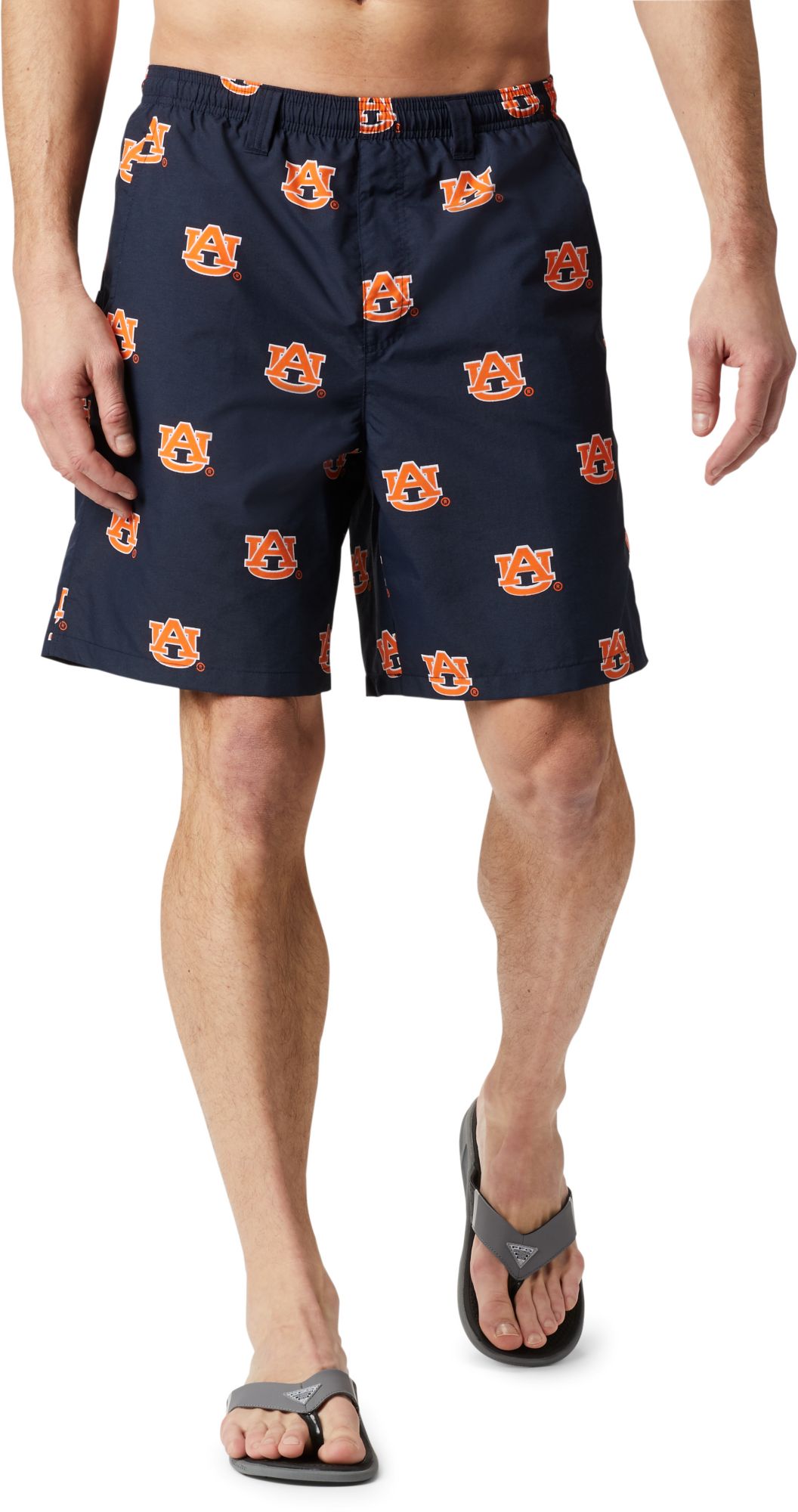 Columbia Men's Auburn Tigers Collegiate Navy Backcast III Printed Performance Shorts product image