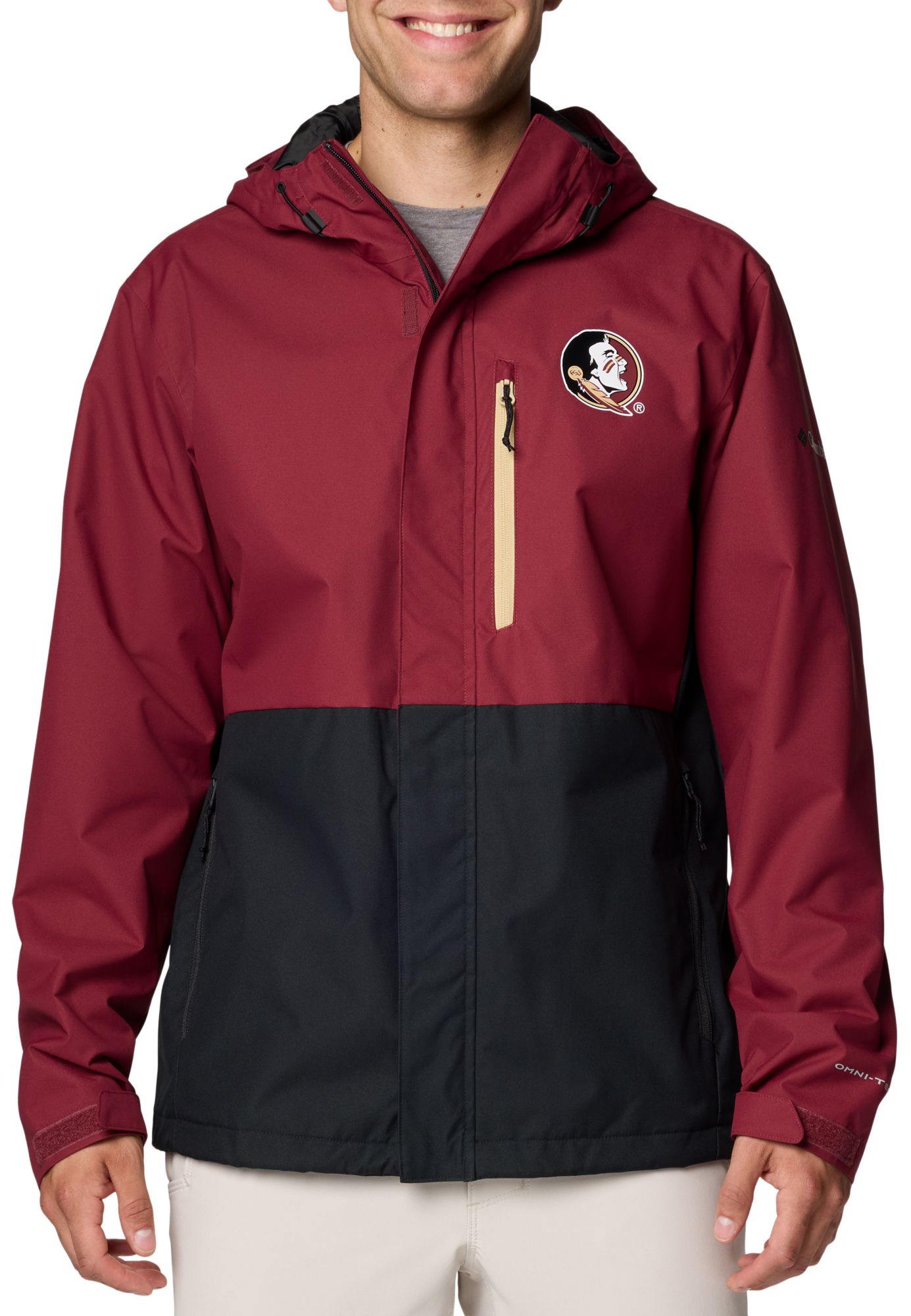 Columbia Men's Florida State Seminoles Maroon/Black Color Block Field Bound Jacket product image