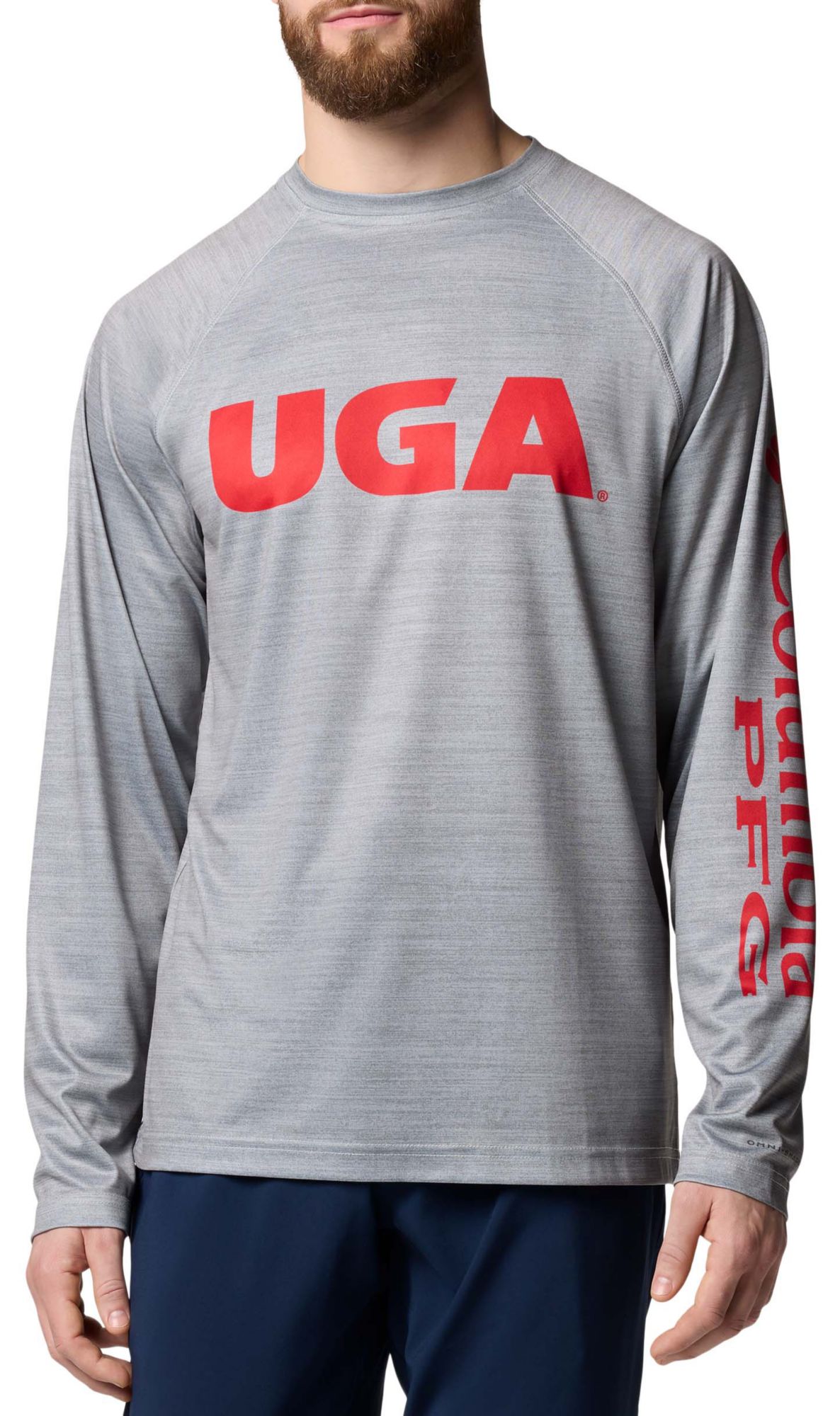 Columbia Men's Georgia Bulldogs Grey Terminal Tackle Heather Long Sleeve T-Shirt product image