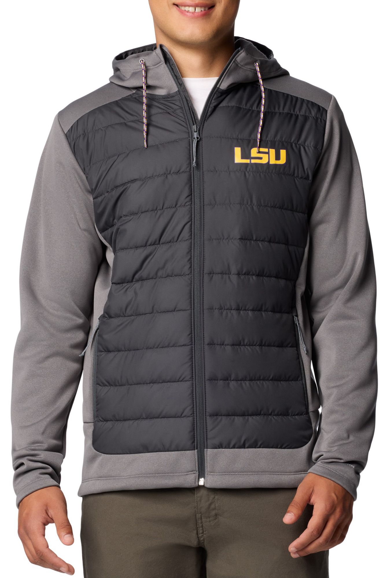 Columbia Men's LSU Tigers City Grey Hybrid Full-Zip Jacket product image