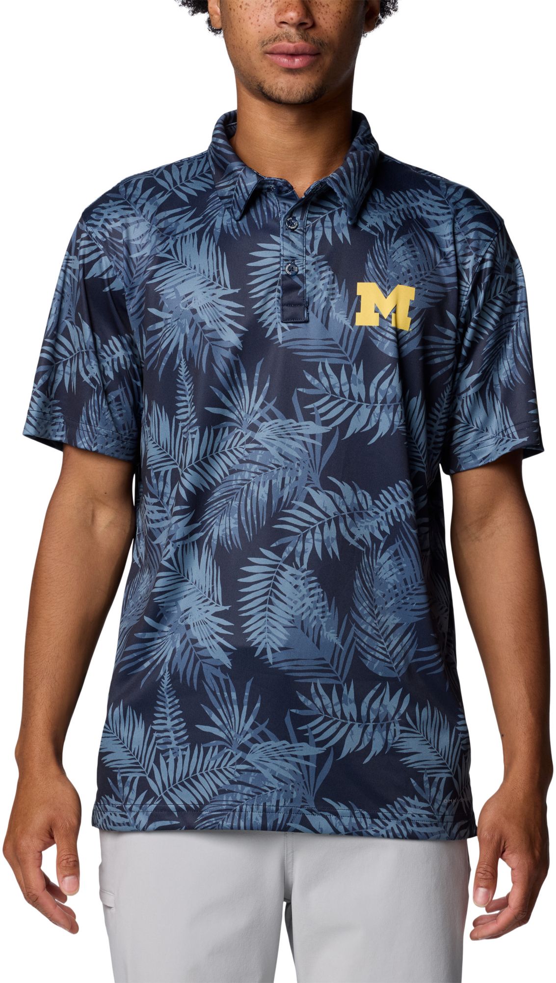 Columbia Men's Michigan Wolverines Collegiate Navy Super Terminal Tackle Polo product image