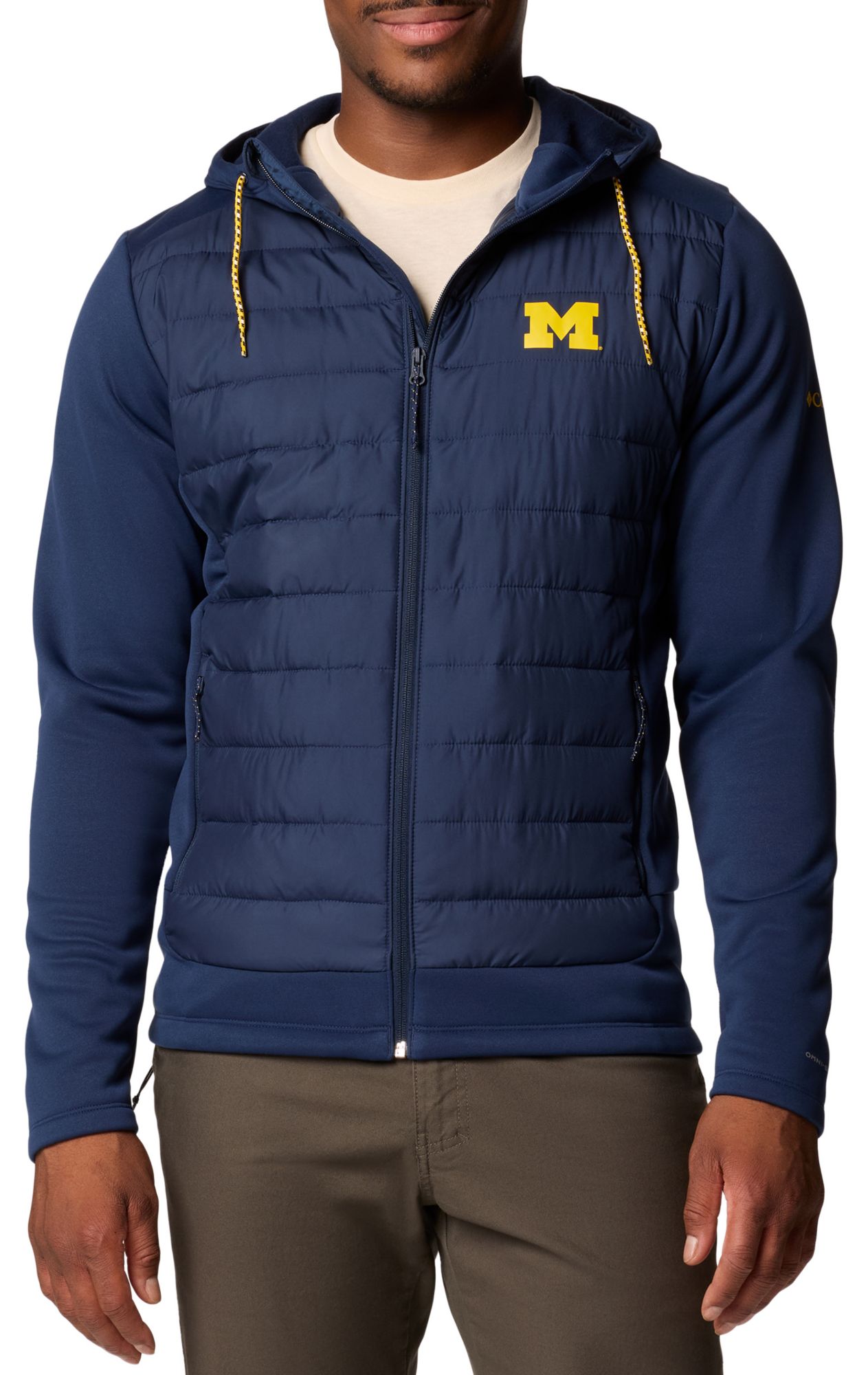 Columbia Men's Michigan Wolverines Collegiate Navy Hybrid Full-Zip Jacket product image