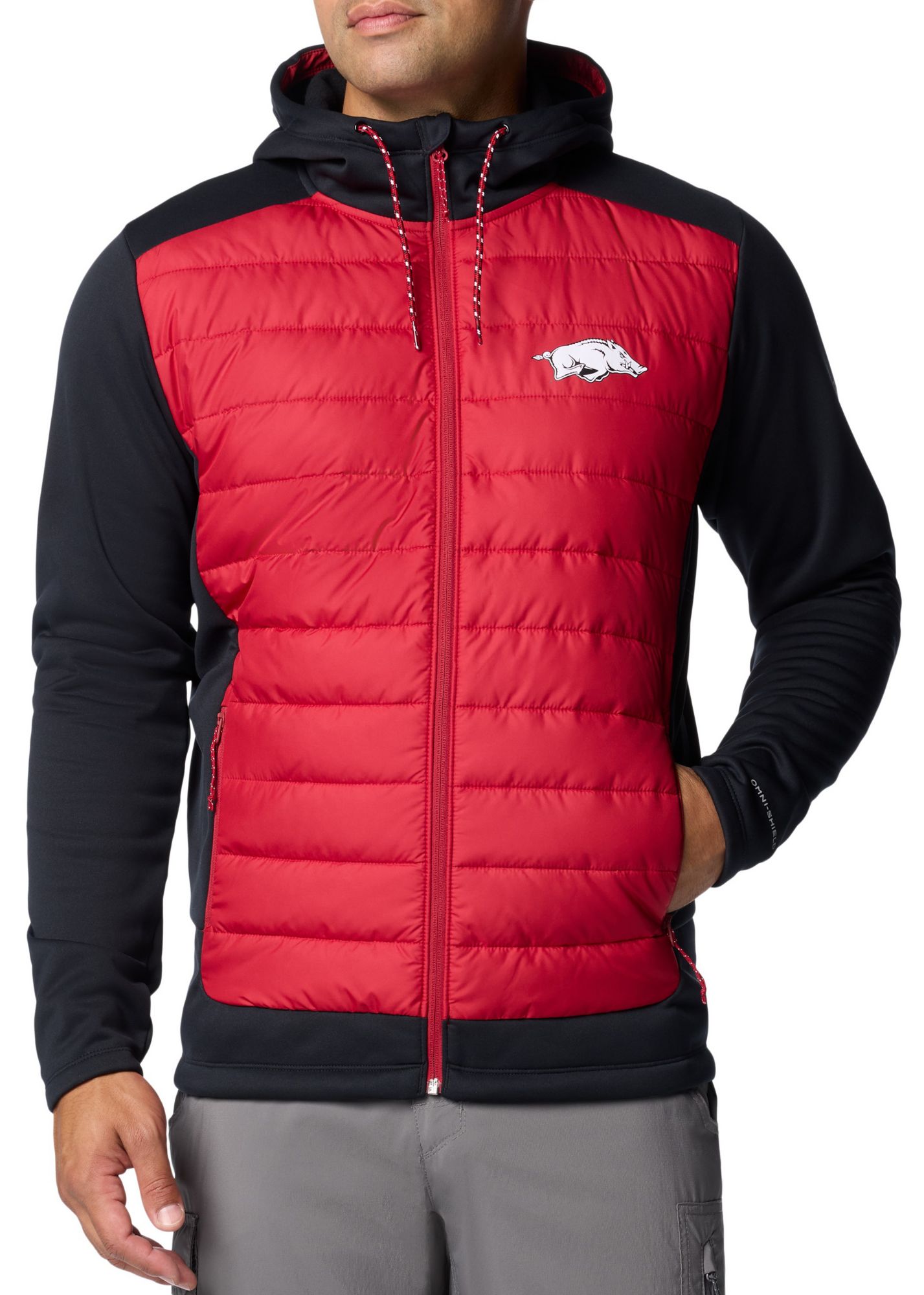 Columbia Men's Arkansas Razorbacks Black Hybrid Full-Zip Jacket product image