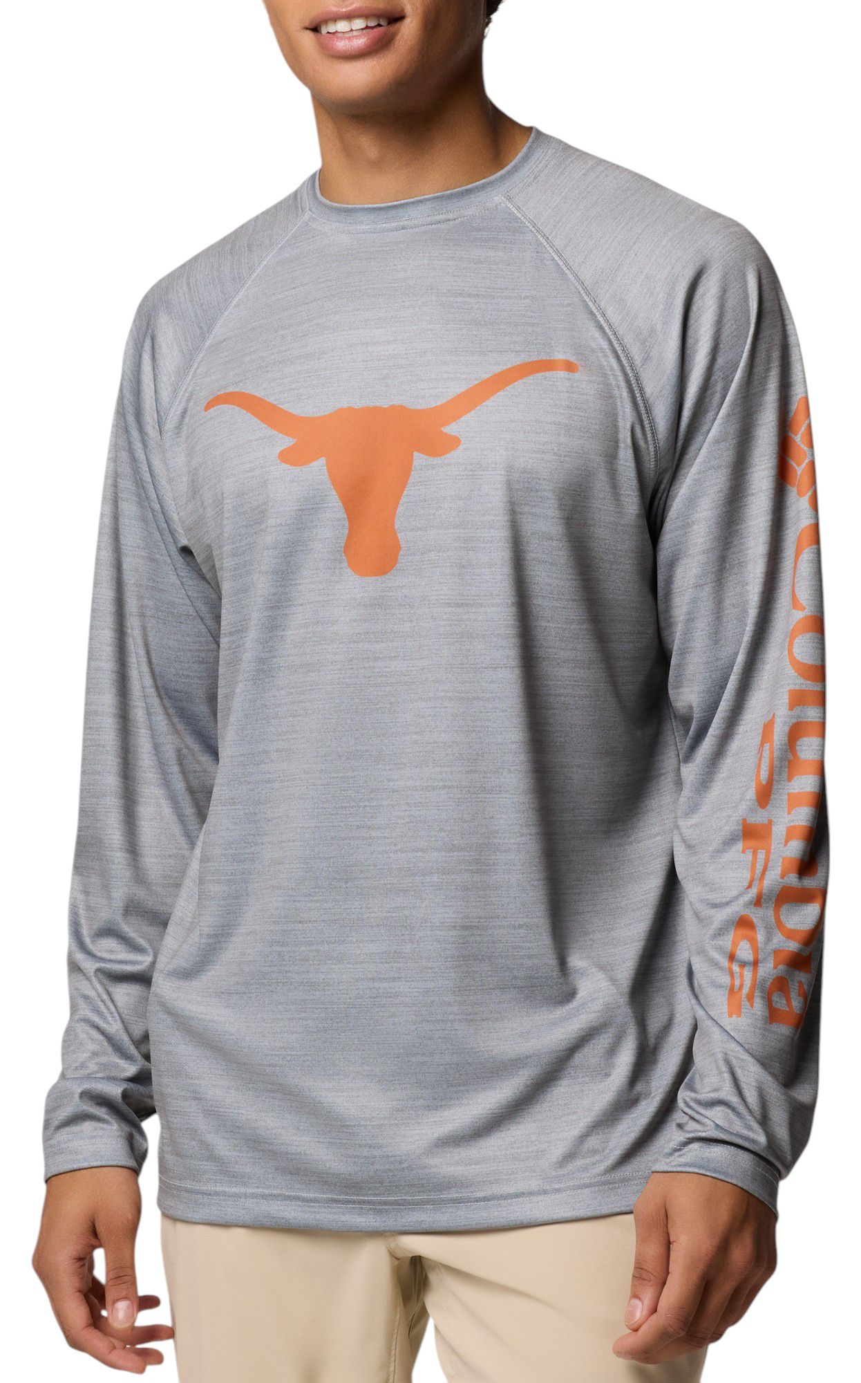 Columbia Men's Texas Longhorns Grey Terminal Tackle Heather Long Sleeve T-Shirt product image