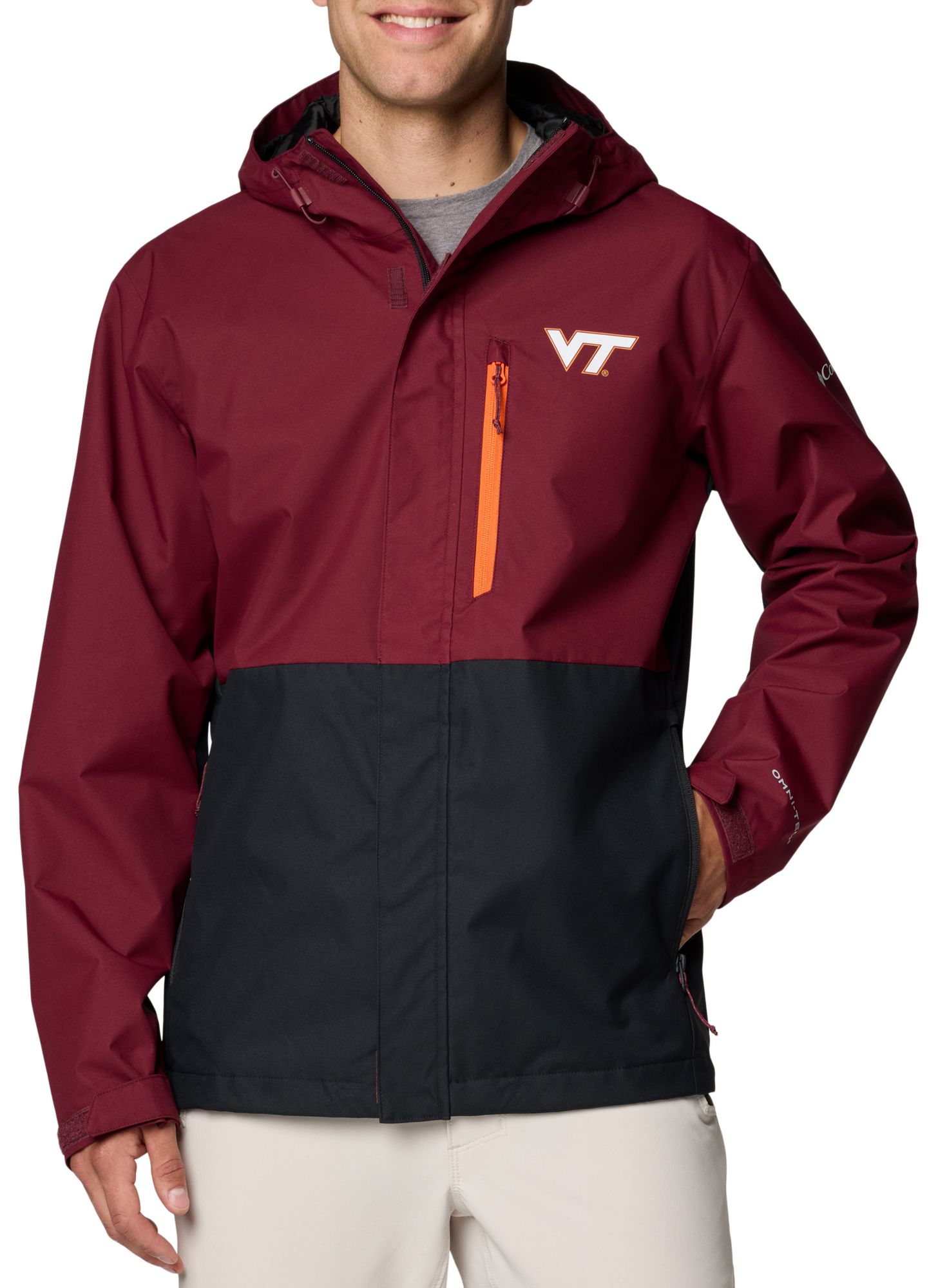 Columbia Men's Virginia Tech Hokies Maroon/Black Color Block Field Bound Jacket product image