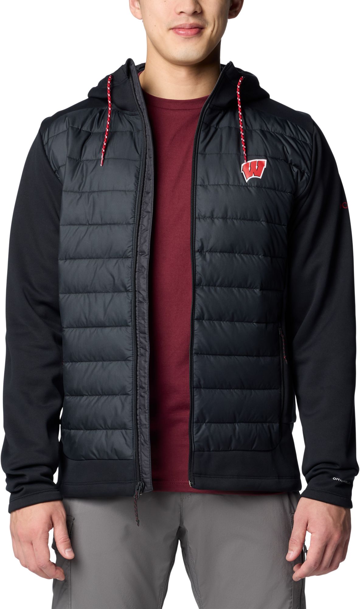Columbia Men's CLG Out-Shield Wisconsin Badgers Black Hybrid Hoodie product image