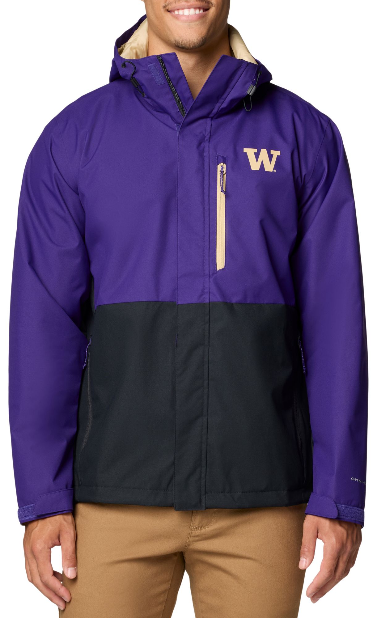 Columbia Men's Washington Huskies PURPLE/BLACK Color Block Field Bound Jacket product image