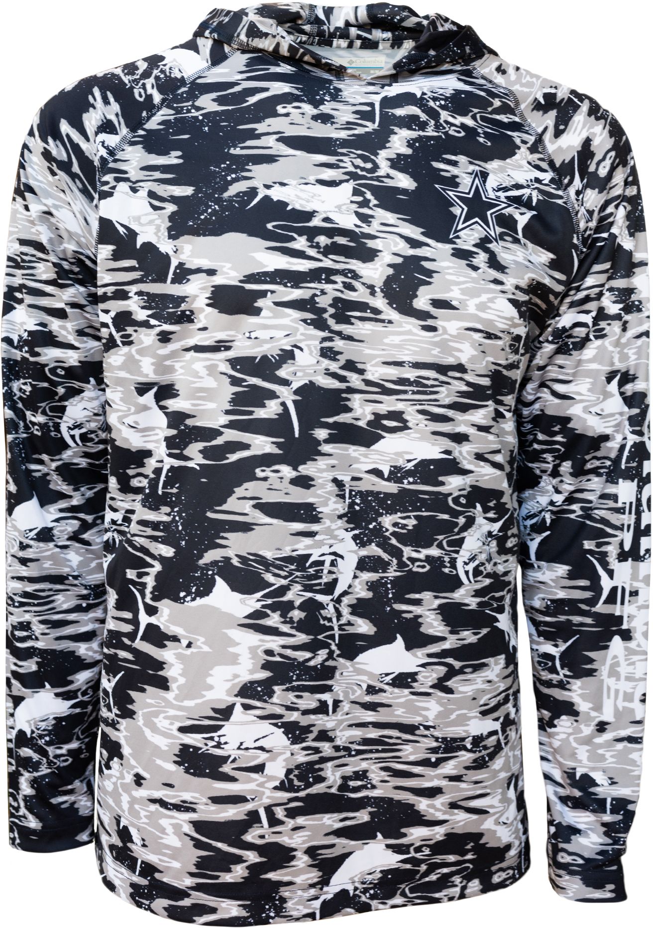 Columbia Men's Dallas Cowboys Ripple Navy Hooded Long Sleeve T-Shirt product image