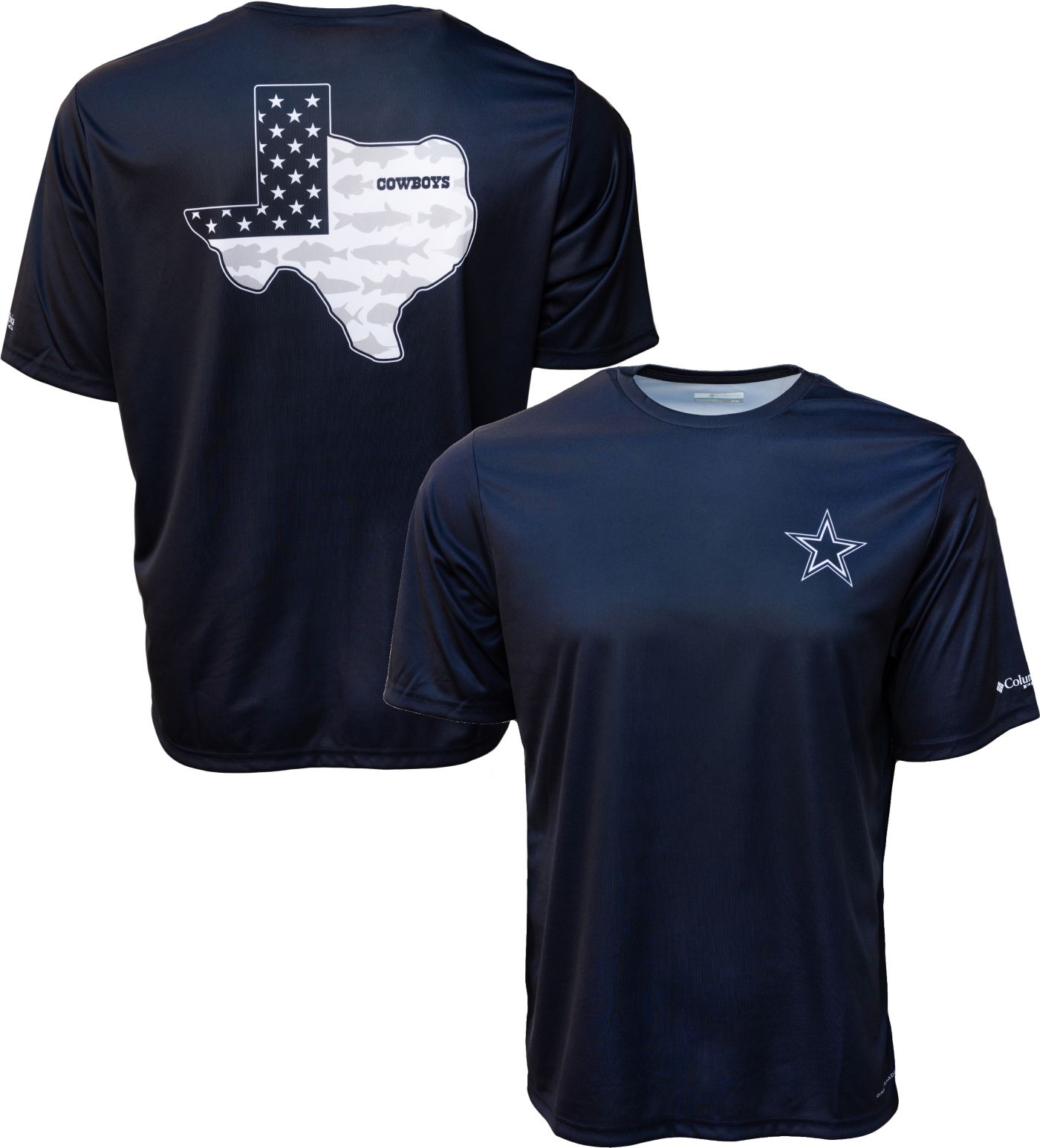 Columbia Men s Dallas Cowboys Team Tackle Navy T Shirt Dick s Sporting Goods